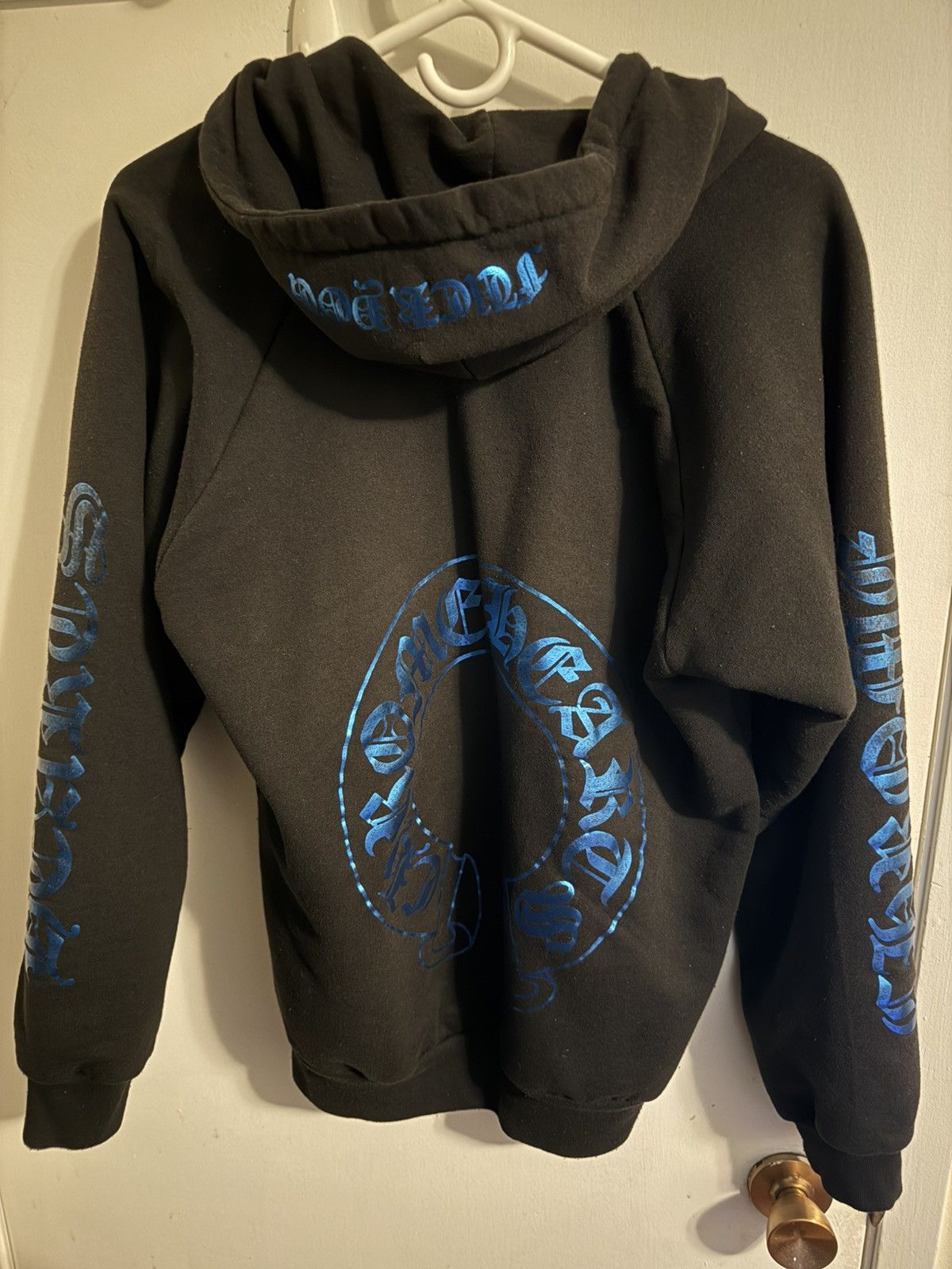 Chrome Hearts × Vintage Metallic Blue Fuck You Zip Hoodie Size US S / EU 44-46 / 1 - 1 Thumbnail