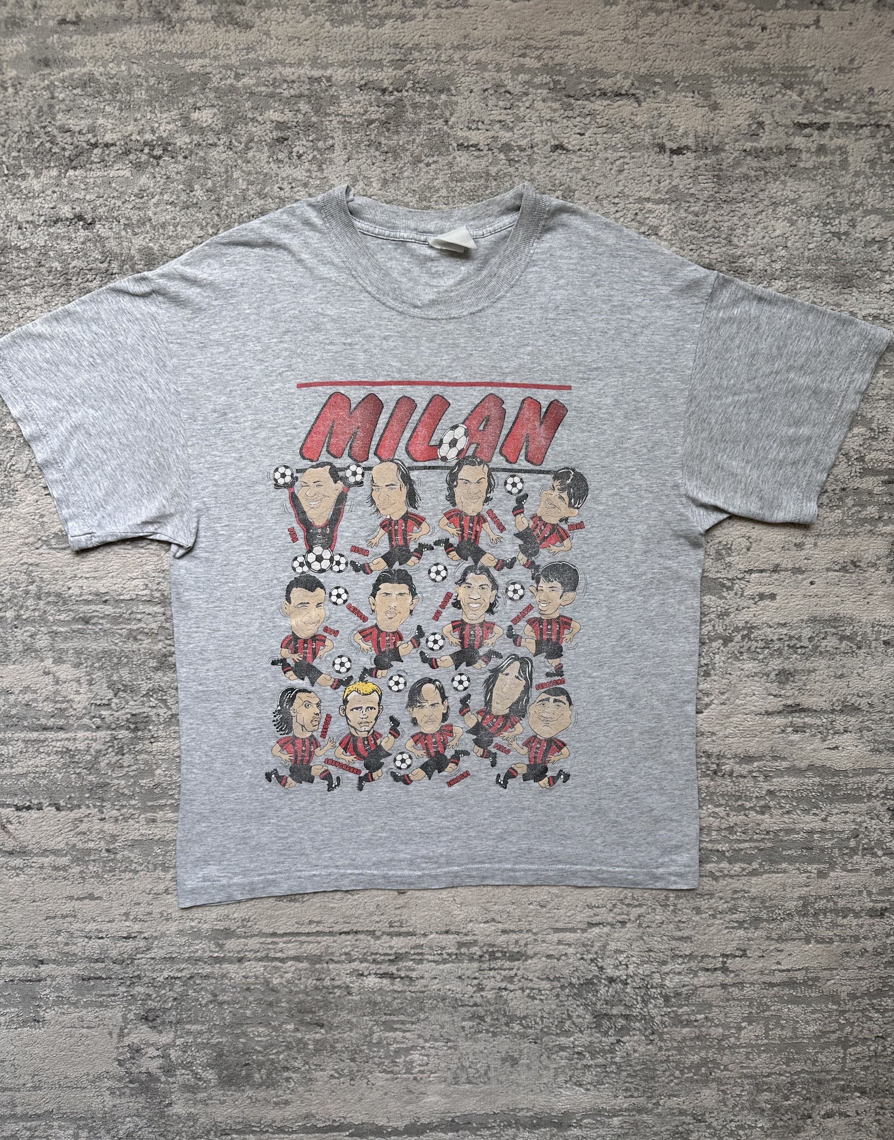 Vintage Rare Vintage AC Milan Team Caricature Graphic T-Shirt Soccer Size US L / EU 52-54 / 3 - 1 Thumbnail