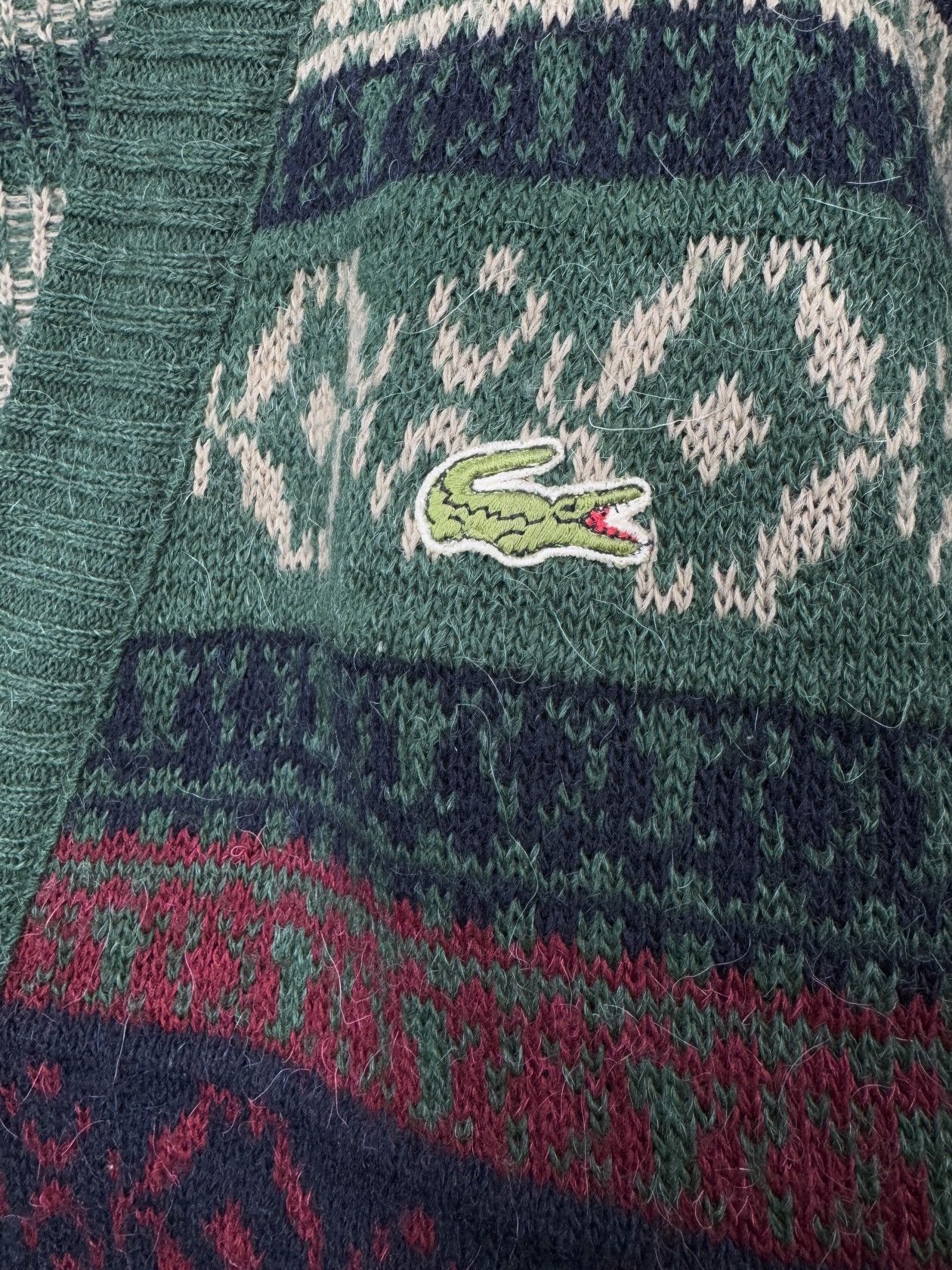 Lacoste Vintage CHEMISE LACOSTE FRANCE Fair Isle Knitted Cardigan 5 Size US L / EU 52-54 / 3 - 7 Thumbnail