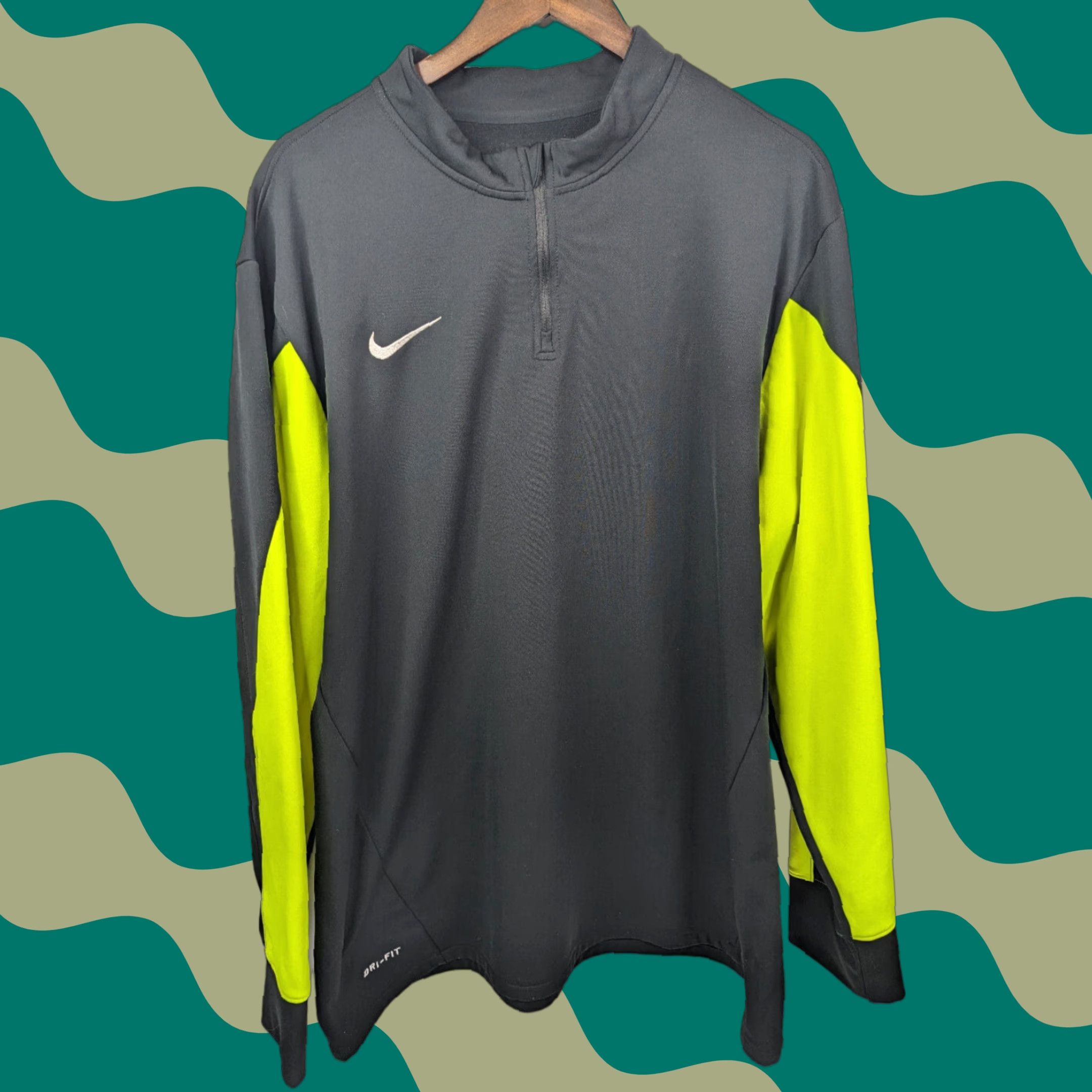Nike Nike Dri-FIT Sweatshirt 1/4 Zip Up Men 2XL Colorblock Black Neon Yellow Shirt/Top Activewear Squ ad Midlayer Size US XXL / EU 58 / 5 - 1 Thumbnail