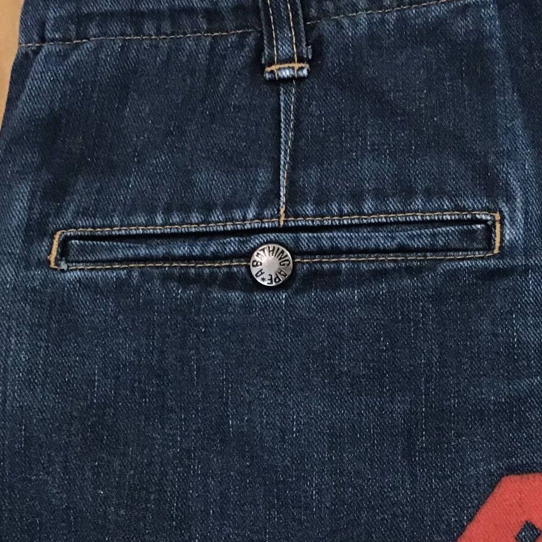 Bape BAPE LOGO Loose fit denim shorts a bathing ape ★size XL Size US 36 / EU 52 - 6 Thumbnail