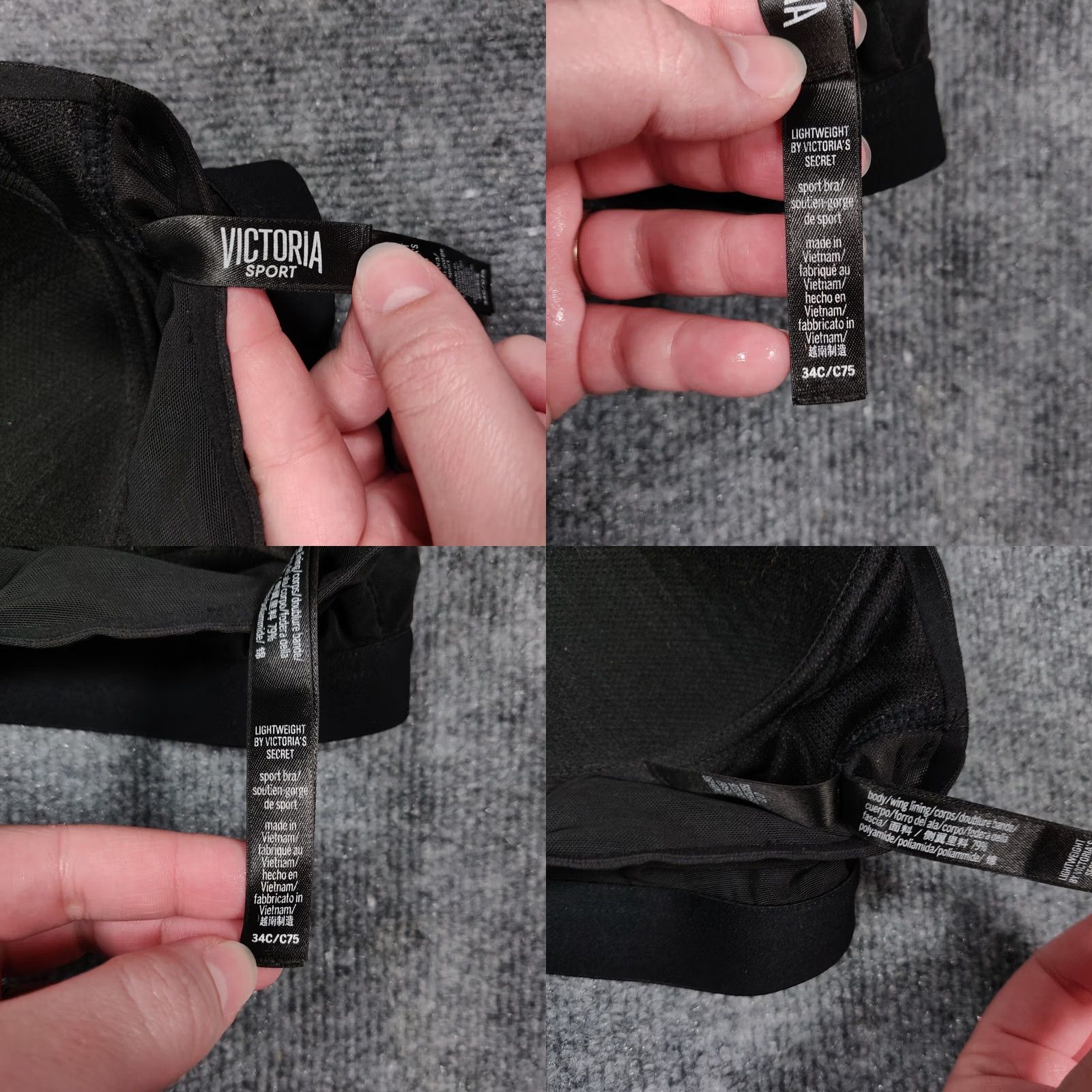 Victoria's Secret Victoria's Secret Sports Bra Womens 34C Black Lightweight Racerback Wireless Gym Size ONE SIZE - 8 Thumbnail