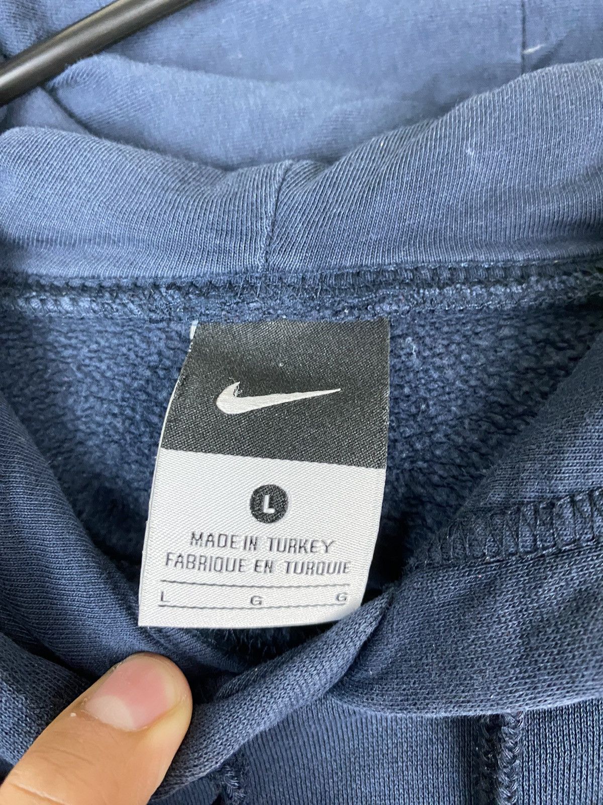 Nike Nike Center Swoosh Rare Navy Blue Hoodie Sweatshirt Size US L / EU 52-54 / 3 - 3 Thumbnail