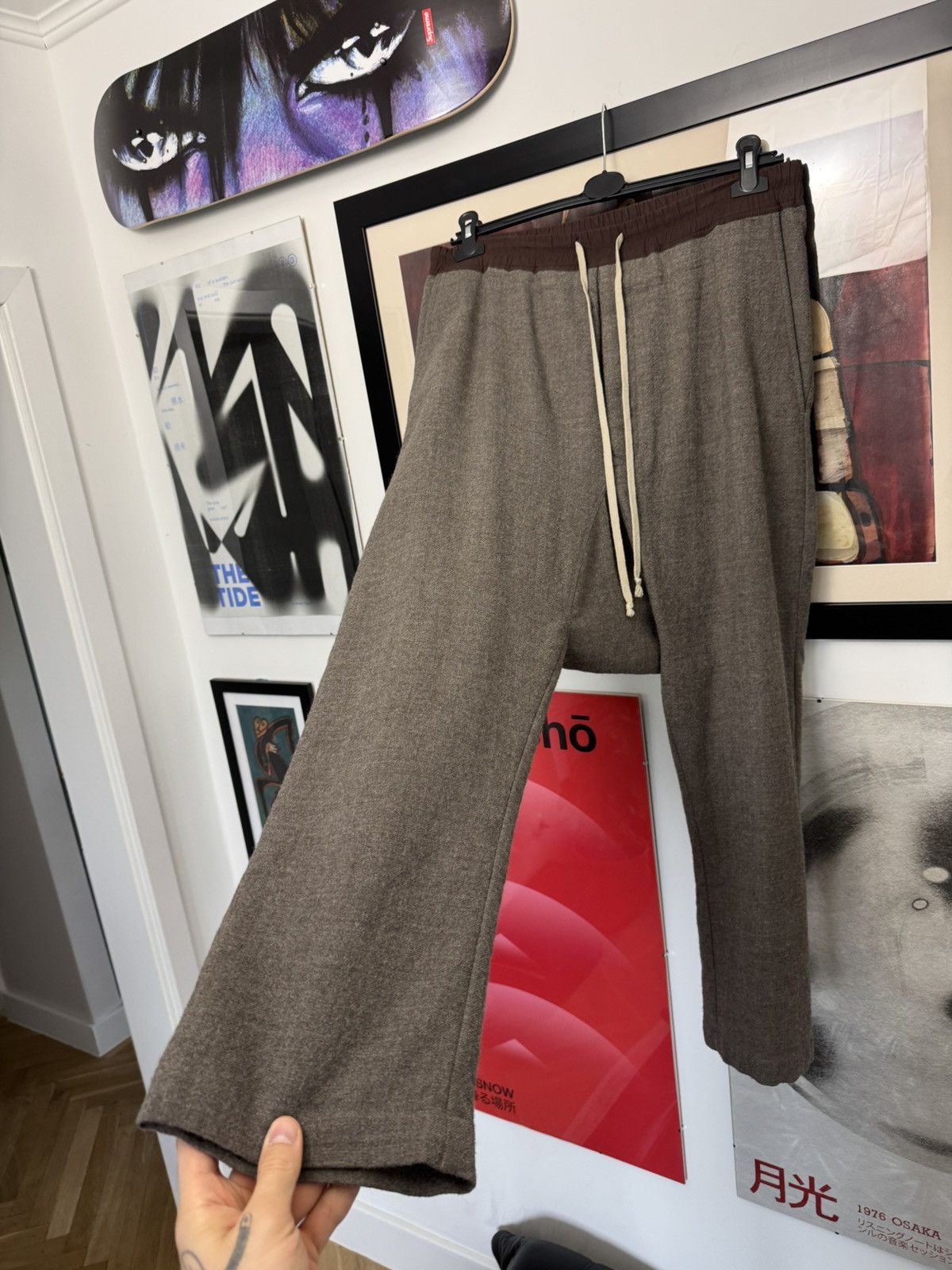 Rick Owens FW16 Rick Owens Wool Pants Mastodon DNA Dust Felt Drawstring Size US 32 / EU 48 - 2 Thumbnail