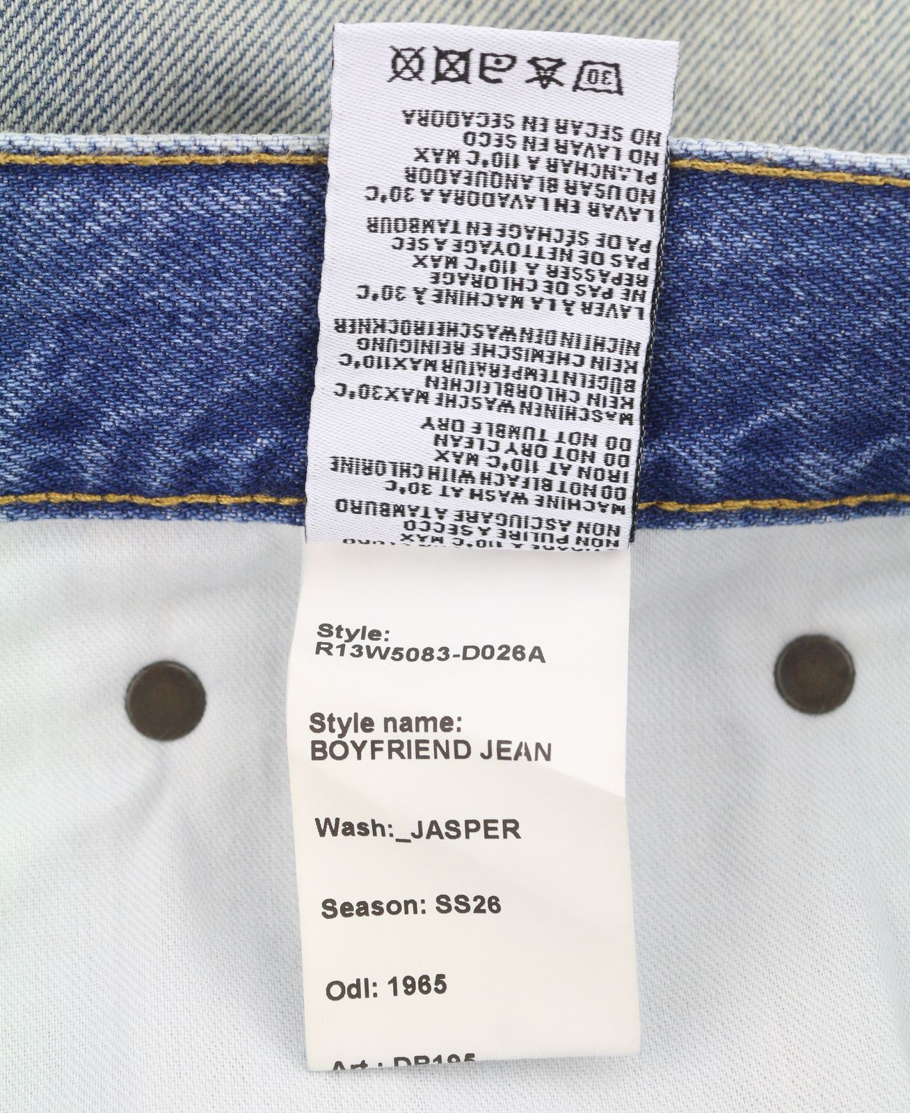 R13 BOYFRIEND 29 Jasper Cropped Blue Jeans 90046 Size 29" - 10 Thumbnail