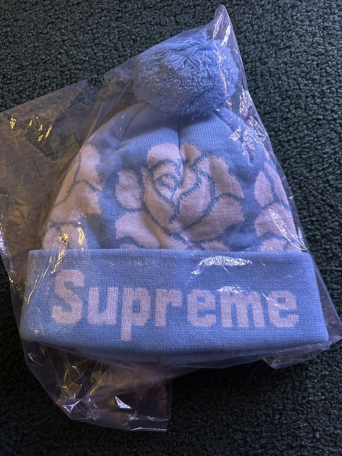 Pre-owned Supreme Light Blue  Rose Puff Beanie