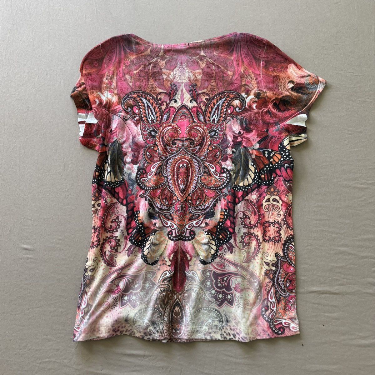 Apt. 9 Y2K Early 2000s Apt 9 Multi Pattern Bejeweled Henley Top Size XL / US 12-14 / IT 48-50 - 2 Thumbnail