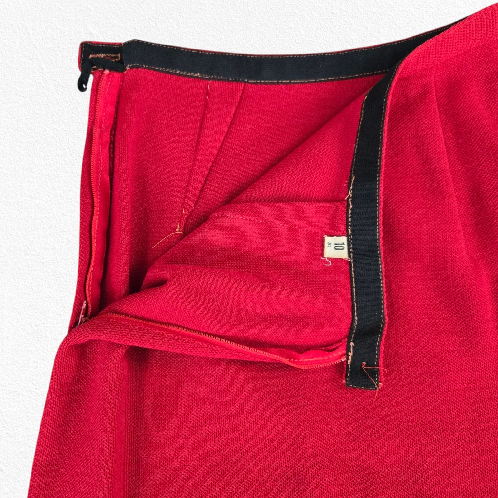 Vintage 50s Vintage Red Double Breasted Blazer Skirt Wool Set Size 2 Size XS / US 0-2 / IT 36-38 - 16 Thumbnail