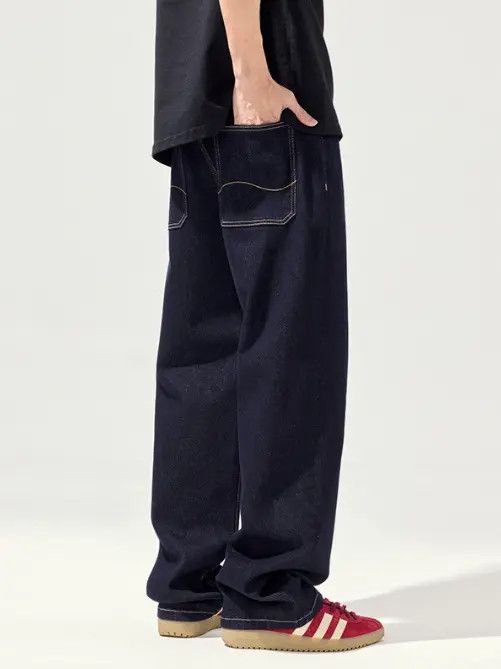 Japanese Brand Ema Men's trendy high street washed stretch straight jeans Size US 32 / EU 48 - 4 Thumbnail