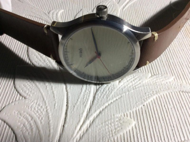 Designer Miro cream /dark Brown Men's leather strap Watch Size ONE SIZE - 3 Thumbnail