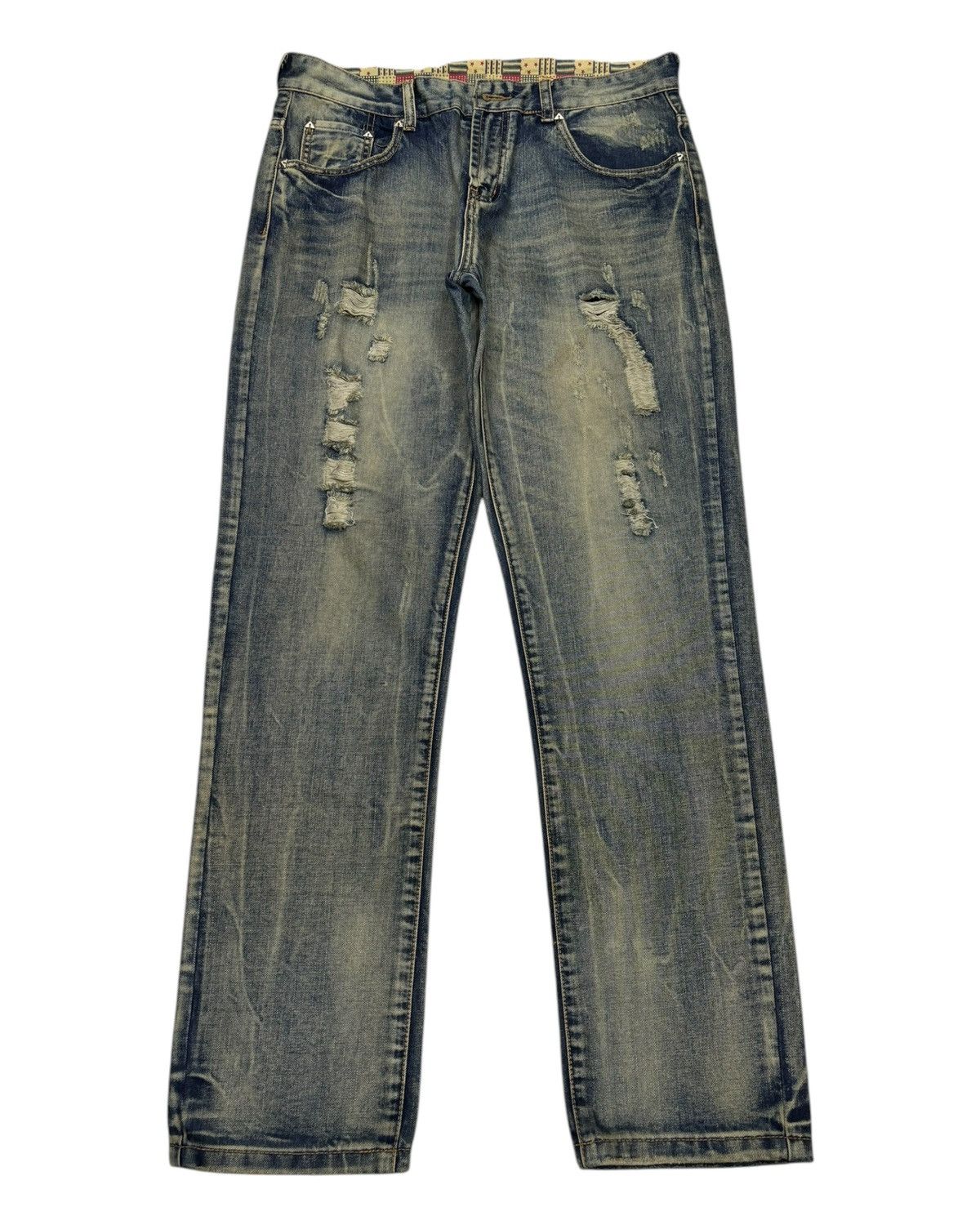 Junya Watanabe Rare Vintage Mud Wash Junya Watanabe Style Distressed Denim Size US 33 - 1 Thumbnail