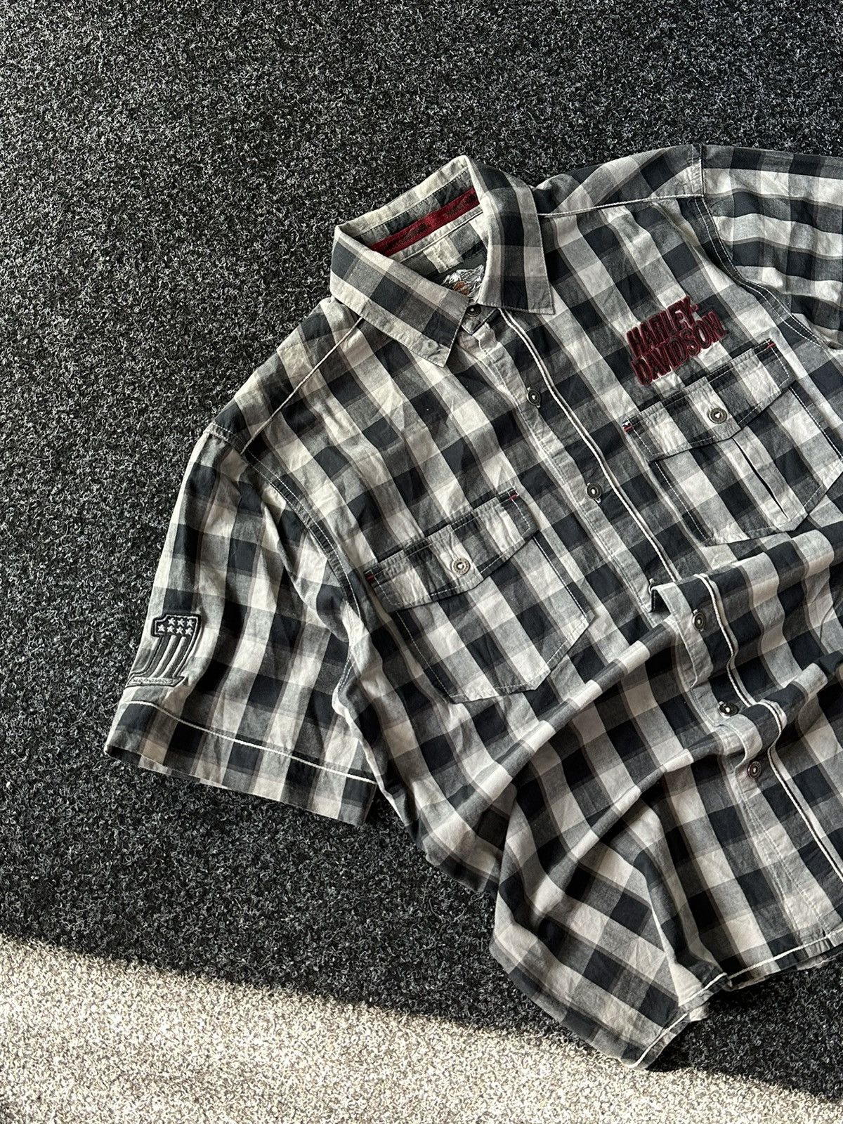 Harley Davidson × Vintage 🚨HARLEY DAVIDSON Vintage SHIRT BUTTON BIG LOGO 3D flannel Size US M / EU 48-50 / 2 - 2 Thumbnail
