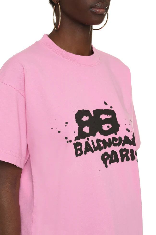 Balenciaga o1mt1gz0924 Hand-Drawn BB Icon T- Shirt Medium Fit in Pink Size M / US 6-8 / IT 42-44 - 5 Thumbnail
