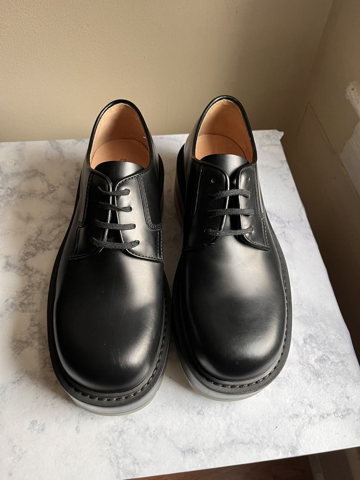 Bottega Veneta BOTTEGA VENETA STILT CHUNKY PLATFORM LACE UP DERBY'S 39/6.5 Size US 6.5 / EU 39-40 - 7 Thumbnail