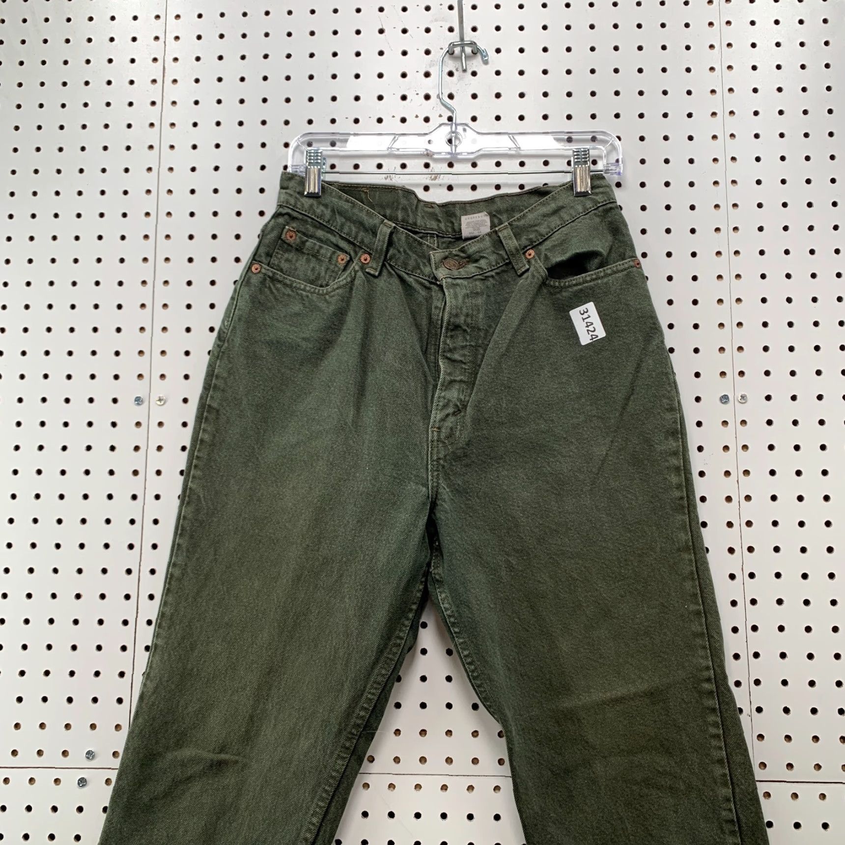 Levi's VINTAGE Levi's 513 Denim Jeans Womens Size 13 Olive Green Made USA Levis 513 Jeans 30x27 Size 34" / US 12 / IT 48 - 5 Thumbnail