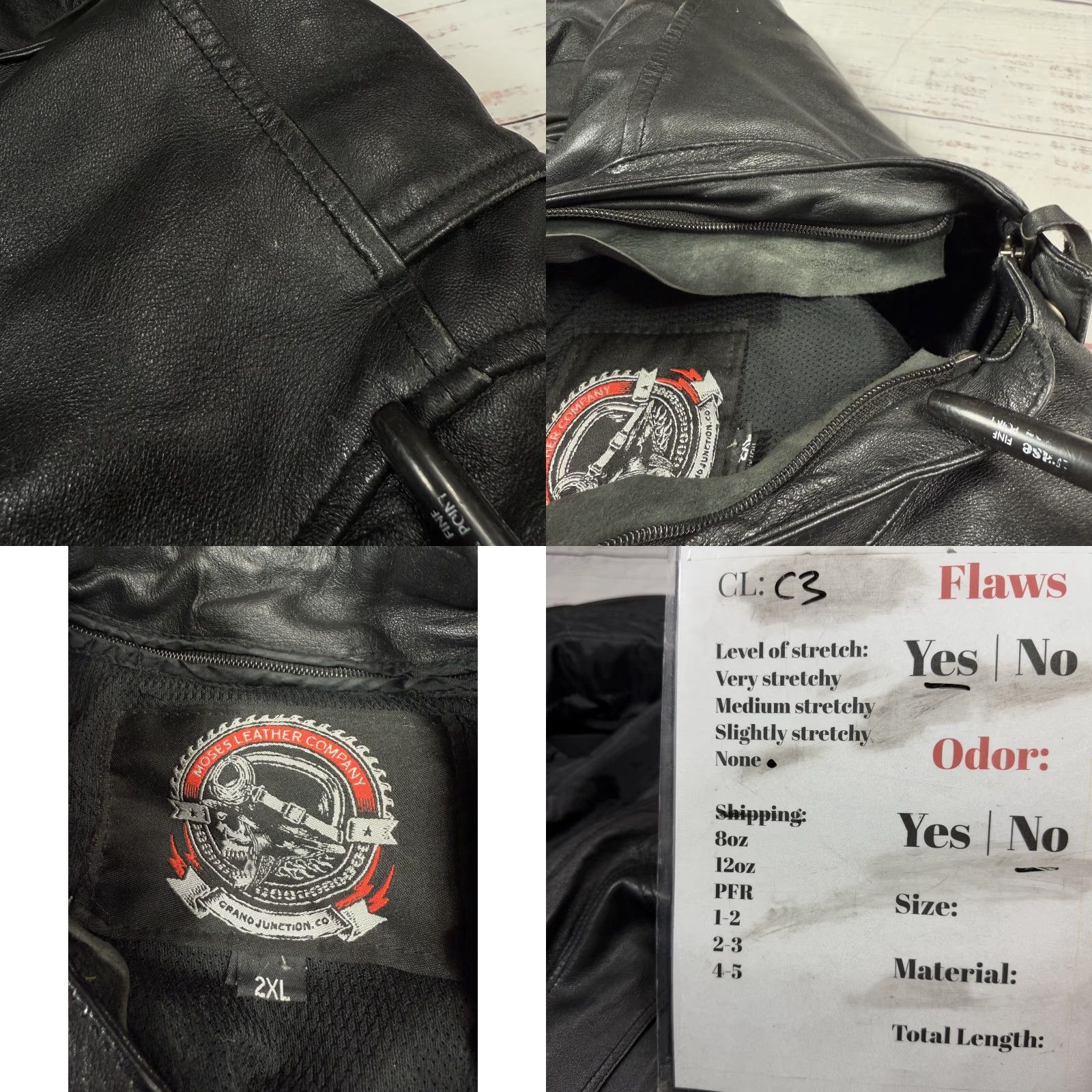 Vintage Moses Leather Company Black Motorcycle Jacket Zipped Sleeve Missing Hood Sz 2XL Size US XXL / EU 58 / 5 - 8 Thumbnail