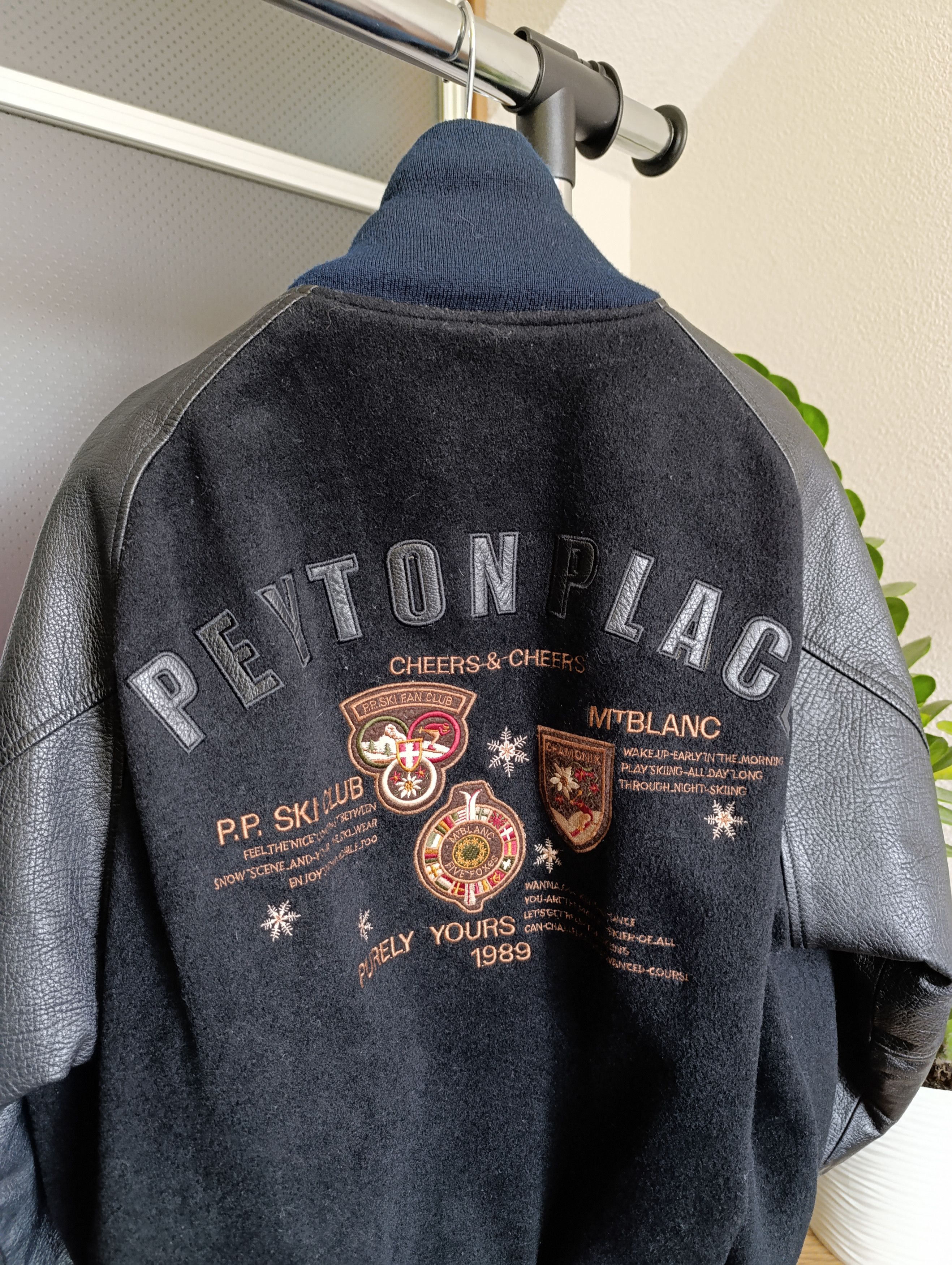 PPFM PEYTON PLACE LEATHER SKI CLUB WOOL BOMBER MENS