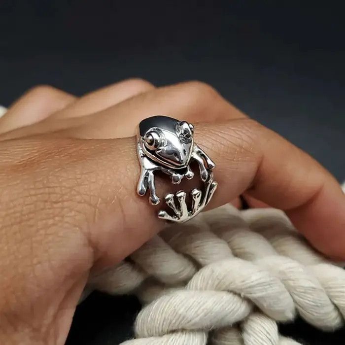 Japanese Brand Frog Wavy Hippie Peace Jewelry Love Animals Ring Size ONE SIZE - 1 Thumbnail