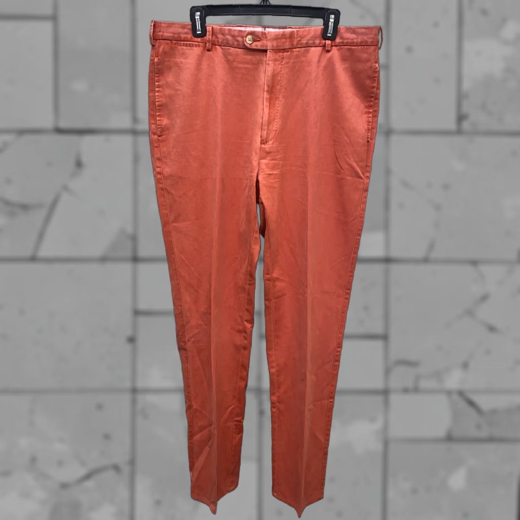 Peter Millar Peter Millar Mens Pants Zip Fly Pima Cotton Salmon Red 36x35 Casual Flat Front Regular Mens Size 36 Inseam 35 Size US 36 / EU 52 - 1 Thumbnail