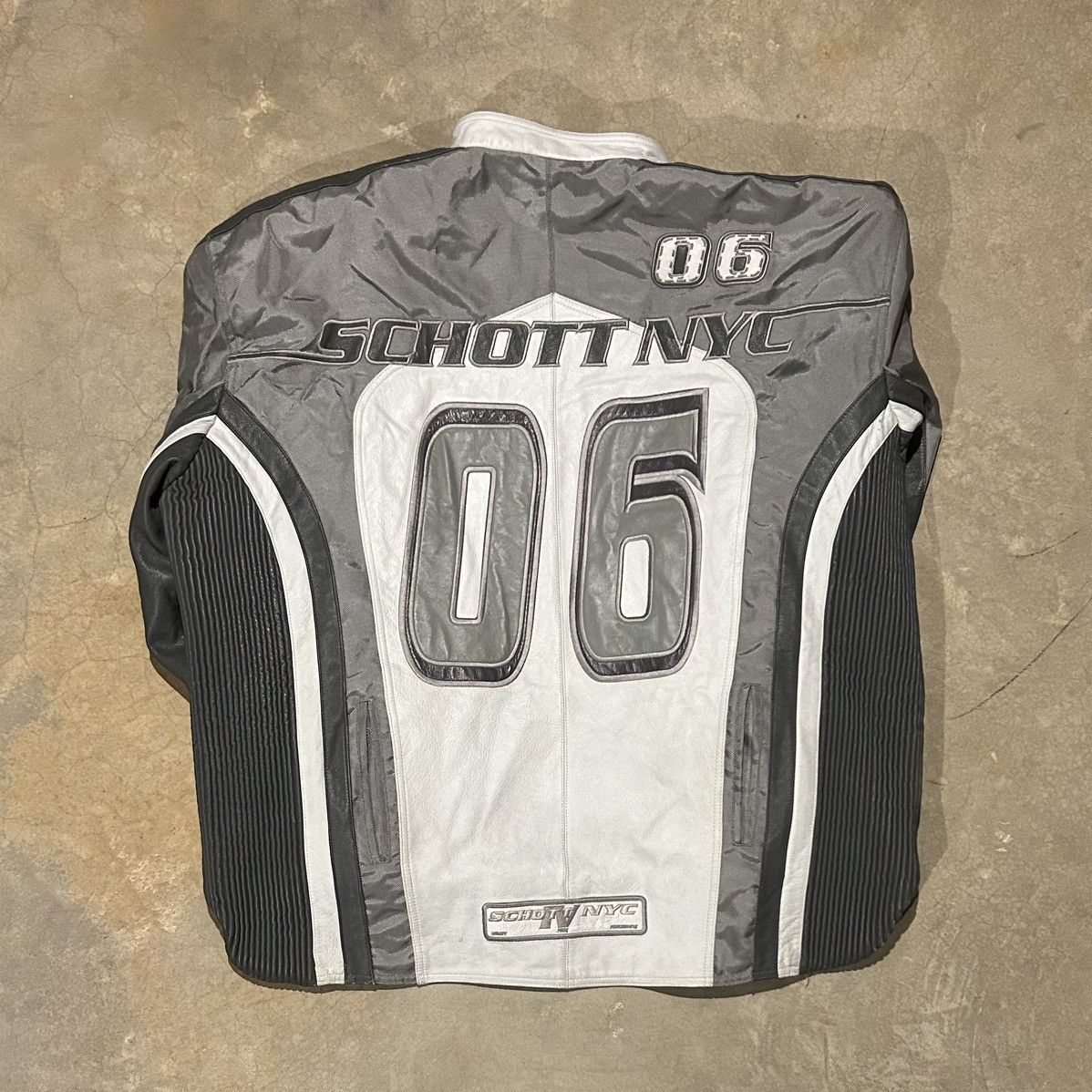 Schott × Vintage Crazy Vintage Y2K Schott NYC Oversized Racer Leather Jacket Size US XXL / EU 58 / 5 - 11 Thumbnail