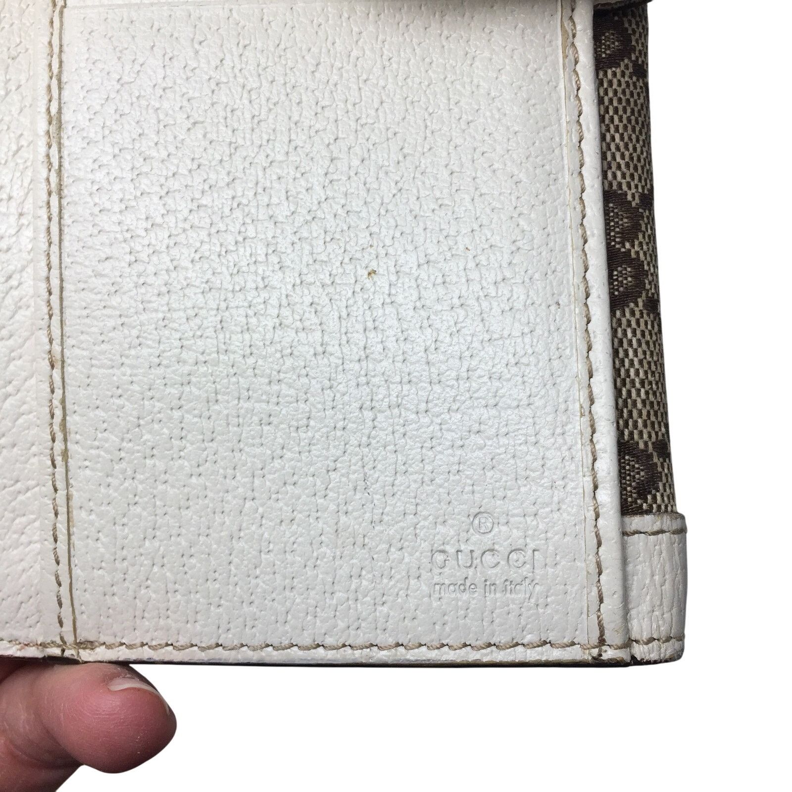 Gucci Gucci GG Canvas Beige with White Leather Continental Wallet Size ONE SIZE - 3 Thumbnail