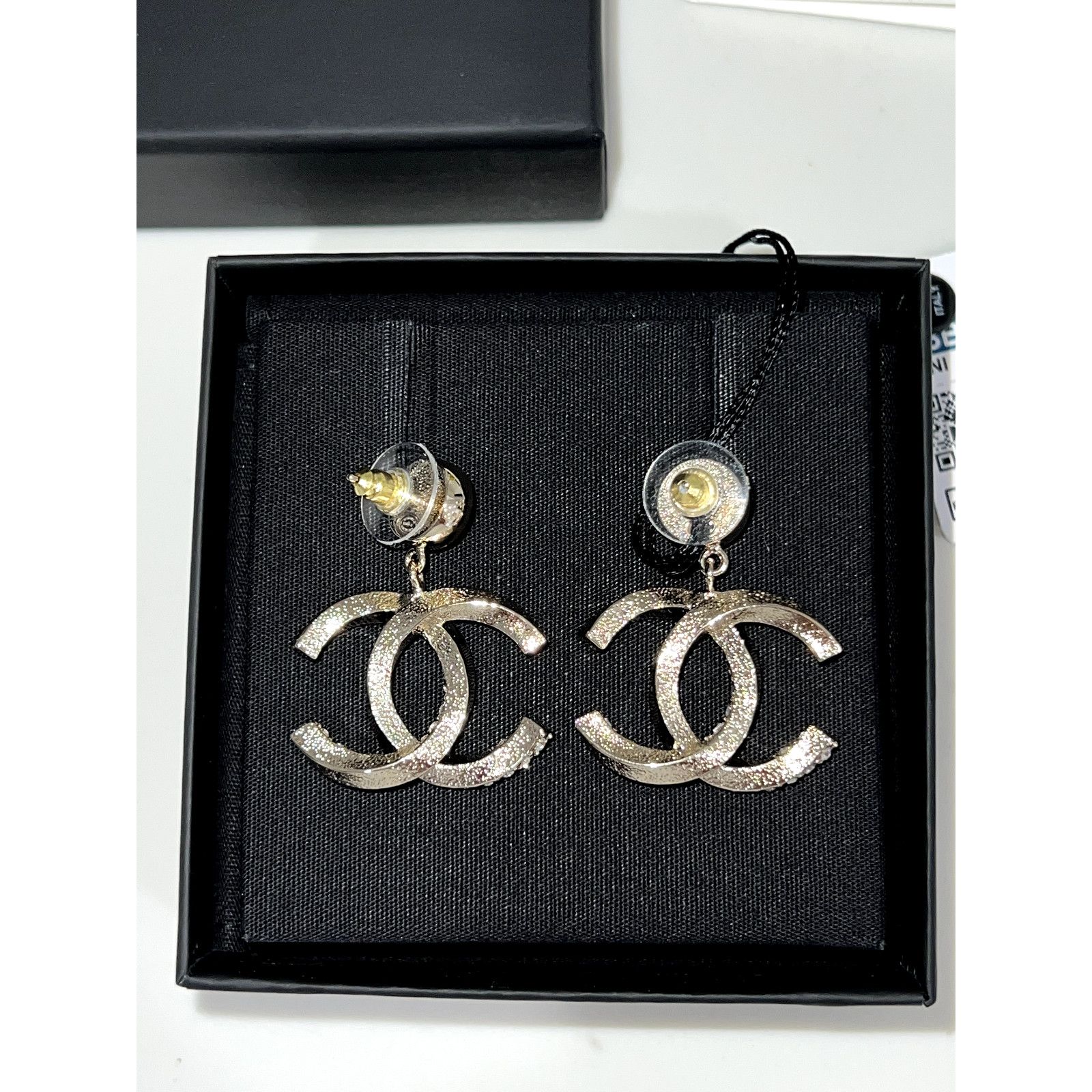 Chanel Chanel Gold Crystal Statement Stud Pendant Drop Earrings Size ONE SIZE - 14 Thumbnail