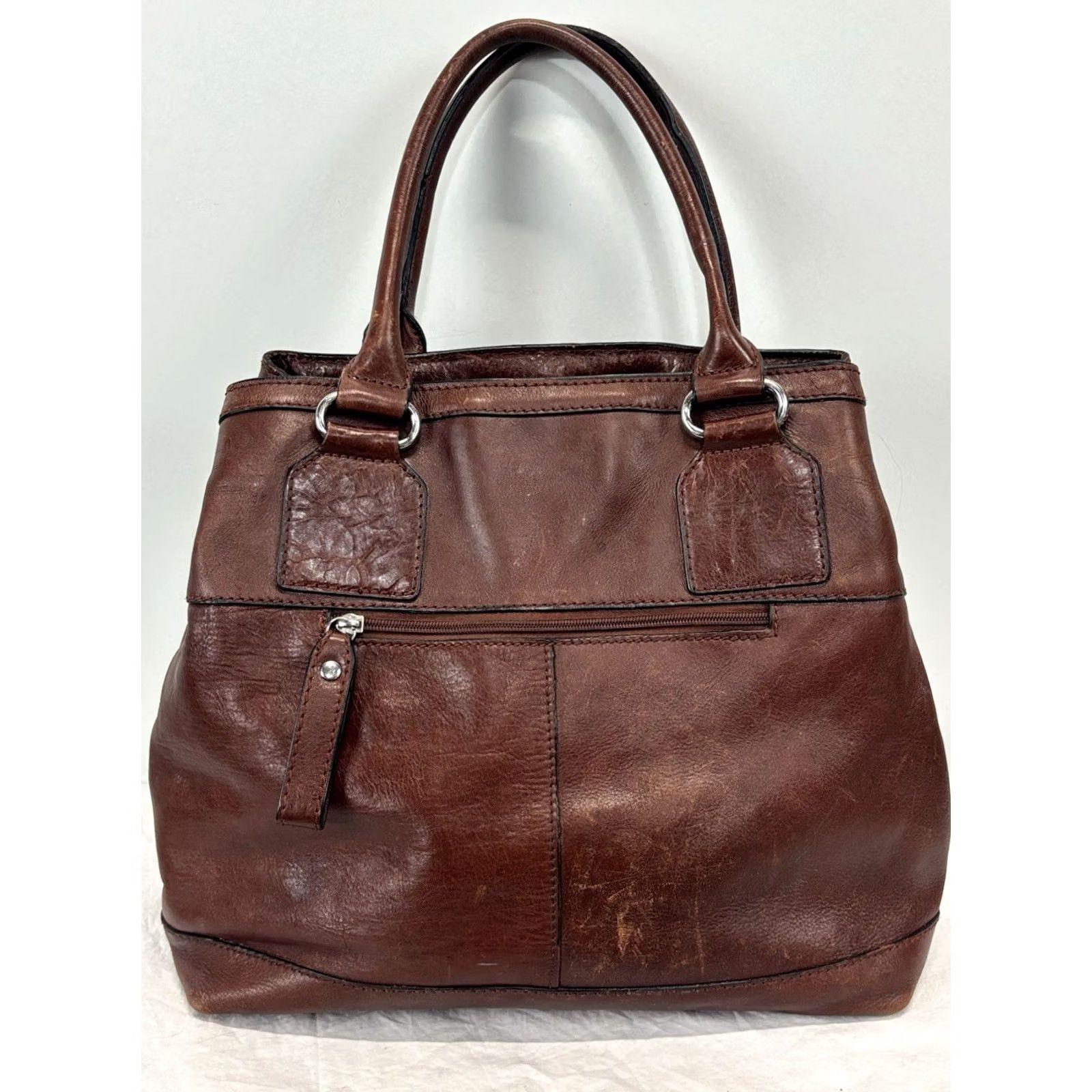 Vintage VINTAGE Pelle Studio Burgundy Leather Shoulder Bag Purse Oxblood Read Women Medium Leather Shopper/Shoulder Bag 13x12x4.5in Womens Size ONE SIZE - 6 Thumbnail