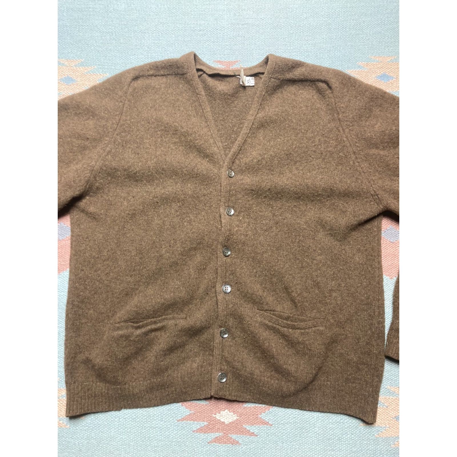 Vintage VINTAGE 60s cardigan sweater Detroit Knitting Mills lambs wool XL button front Size US XL / EU 56 / 4 - 2 Thumbnail