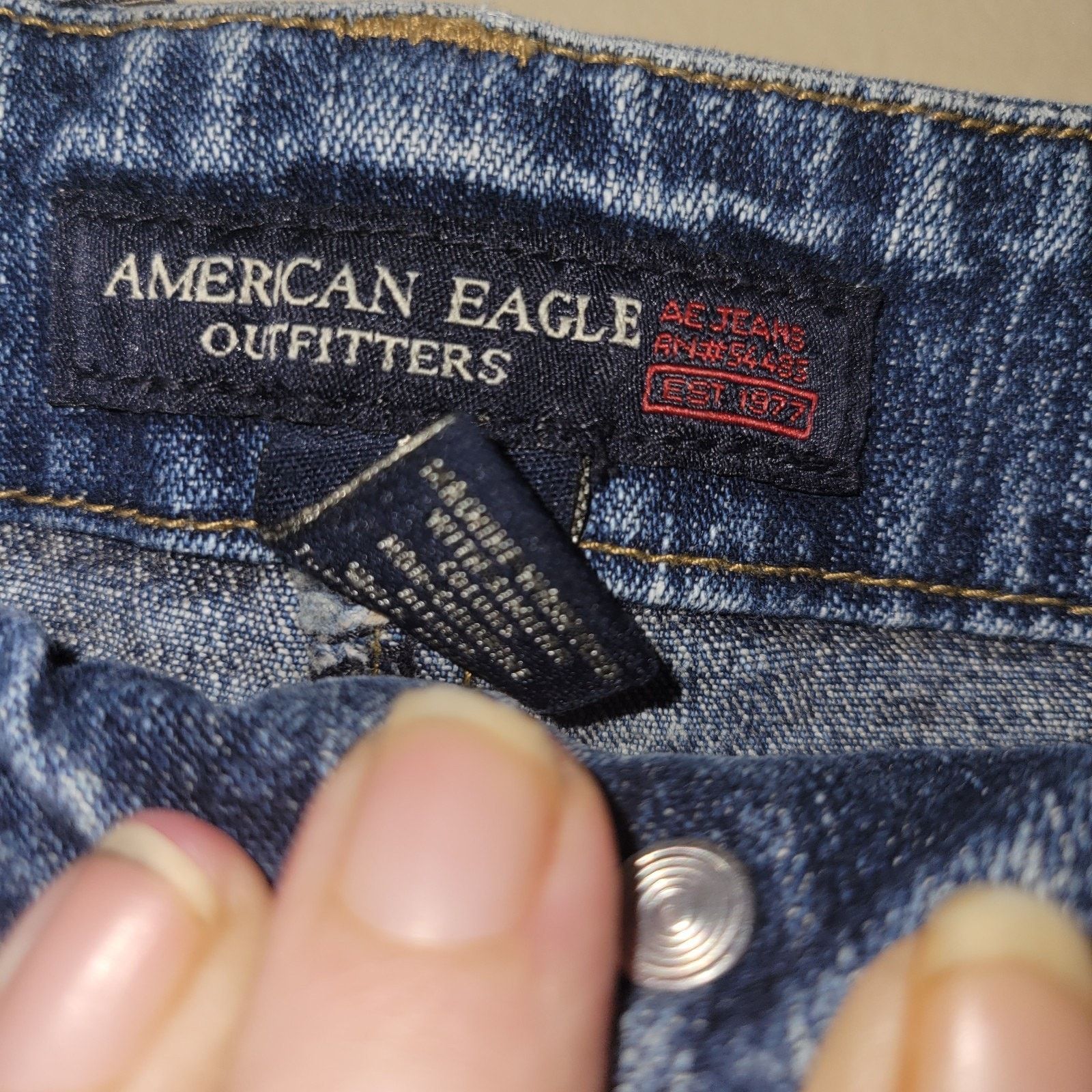 American Eagle Outfitters American Eagle Jean Skirt Size 10 Pockets Side Slits Size 32" / US 10 / IT 46 - 5 Thumbnail