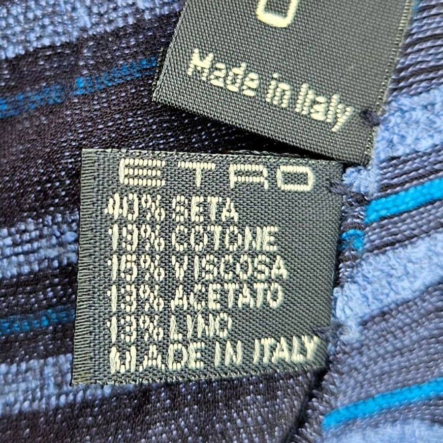 Etro Vintage Etro Milano 40% Silk Woven Stripe Shawl 26 x 80" Size ONE SIZE - 8 Thumbnail