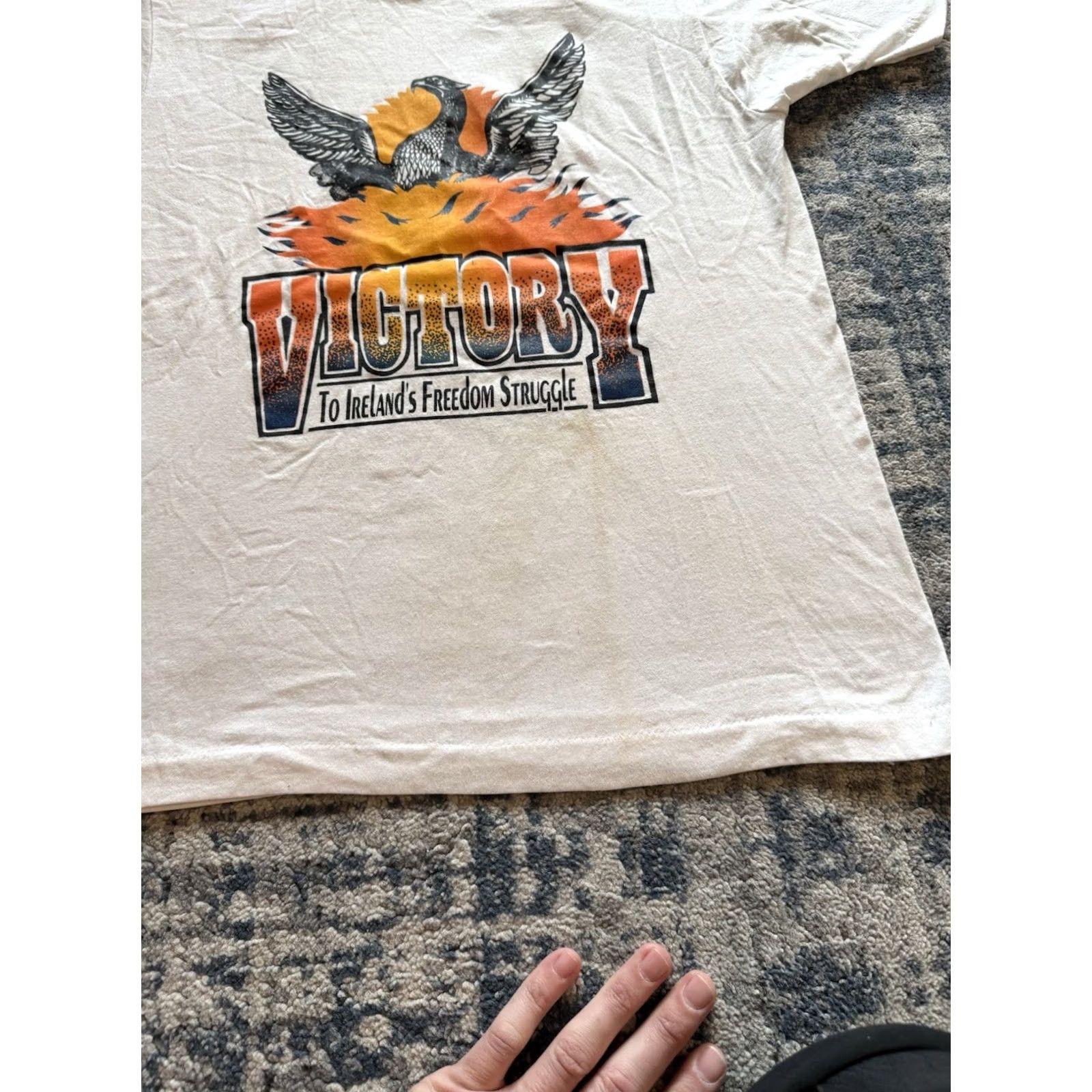 Vintage VINTAGE 80s Victory To Ireland’s Freedom Struggle T Shirt M White Screen Stars Mens 80s Size US M / EU 48-50 / 2 - 3 Thumbnail