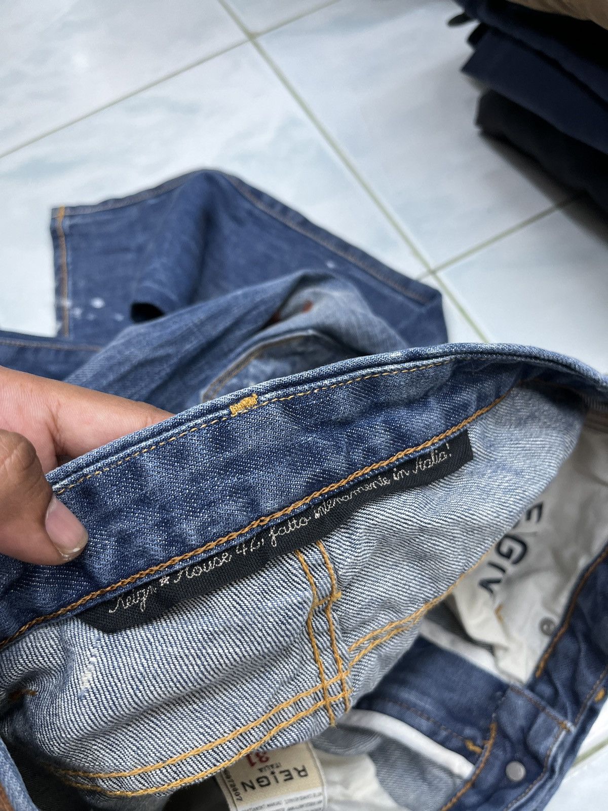 Other 🔥🔥🔥STEALS REIGN ITALIA DISTRESSED DENIM Size US 31 - 21 Thumbnail