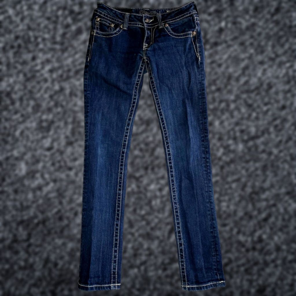 Miss Me Miss Me-Classic Medium Wash Denim Bling Jeans Size 27 Standard Skinny 32" Inseam Womens Midi? Size 27" / US 4 / IT 40 - 1 Thumbnail