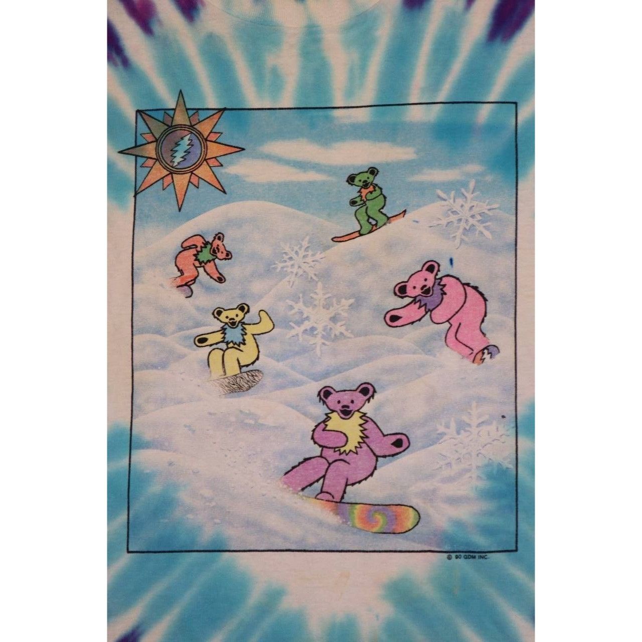 Vintage VTG 1990 Grateful Dead Tie-Dye T Shirt Snowboard Bears Vail Size US XL / EU 56 / 4 - 4 Thumbnail