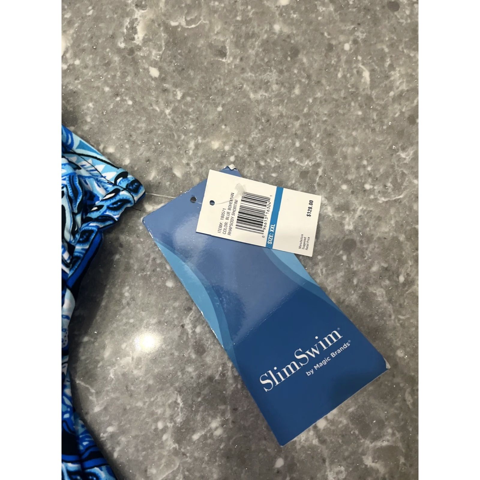 Swims VINTAGE? Wait - item is not vintage. Proceed with: Magic Brands 2XL SlimSwim Shortini Women Plus Blue Bohemian Rhapsody NWT MSRP 28 Size ONE SIZE - 2 Thumbnail