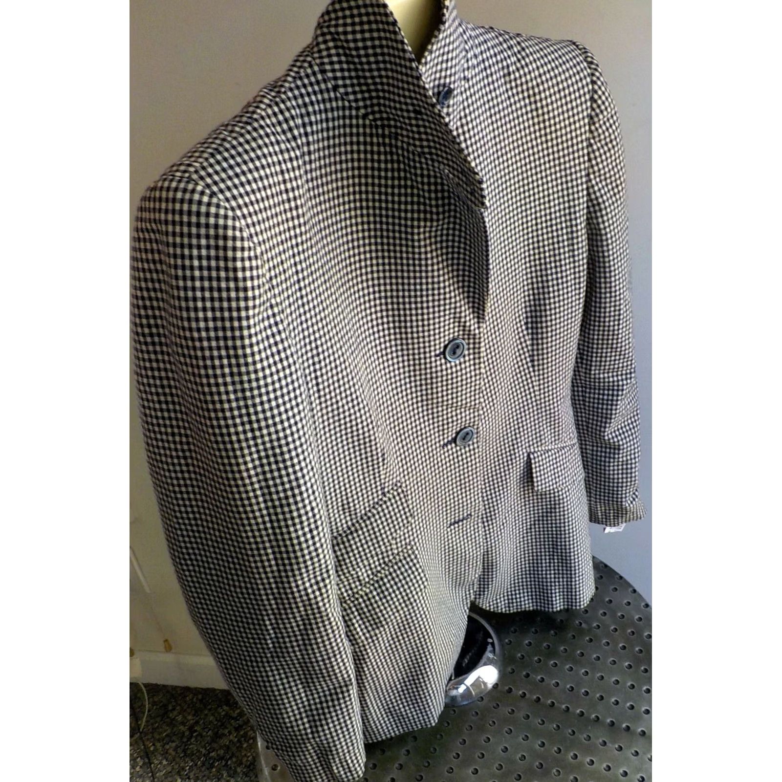Les Copains Vintage Les Copains BLUE EAGLE Pantsuit Cotton Stretch 8 Ivory/Navy PANTS Waist 28 Inseam 27.5 - Great Condition Women Size 30" / US 8 / IT 44 - 4 Thumbnail