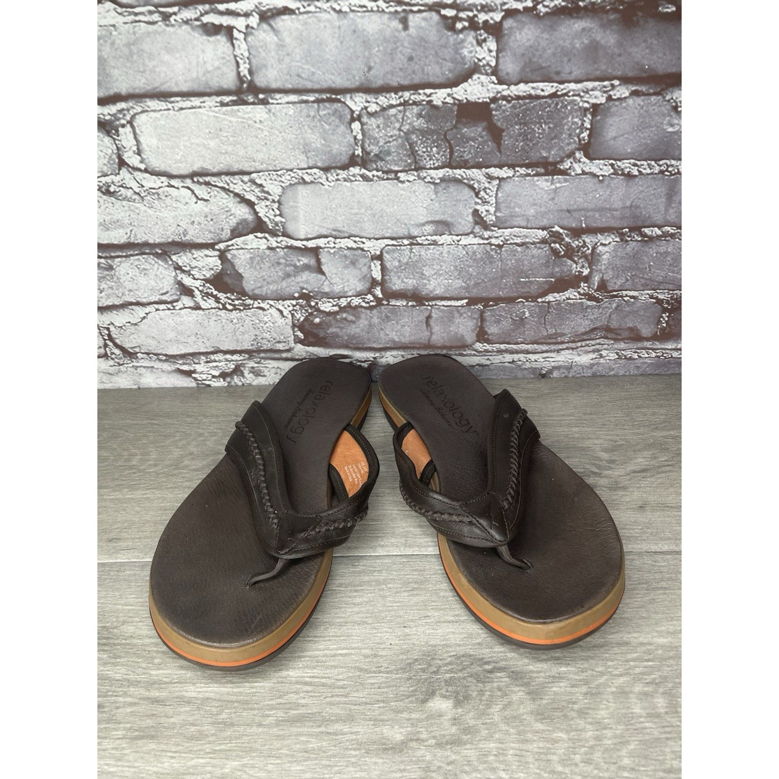 Tommy Bahama TOMMY BAHAMA RELAXOLOGY Jasper Brown Leather Synthetic FlipF Size US 10 / EU 43 - 12 Thumbnail
