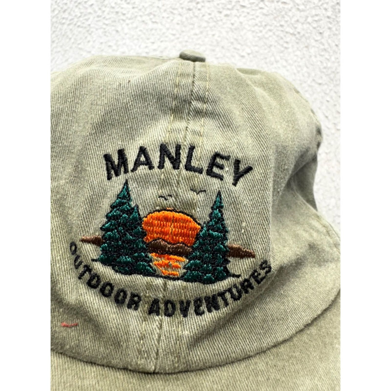 Olive A.J.M. Headwear Baseball Cap Mens Adjustable Olive Green Cotton Outdoor Embroidered Manley Outdoor Adventures Vintage? No (replace with All season) Size ONE SIZE - 5 Thumbnail