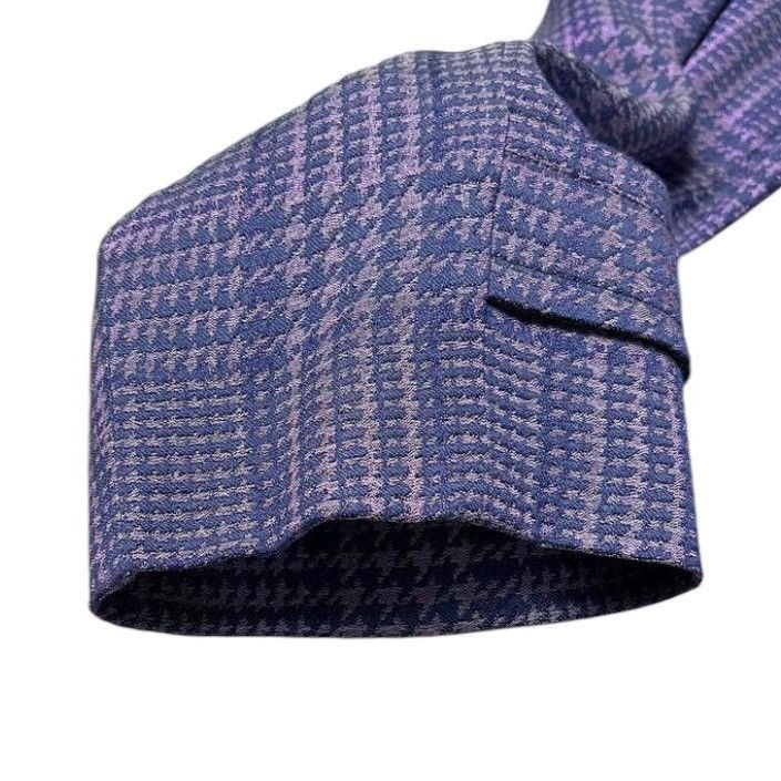 Dries Van Noten 🧿double-breasted belted coat in purple check Size US S / EU 44-46 / 1 - 4 Thumbnail