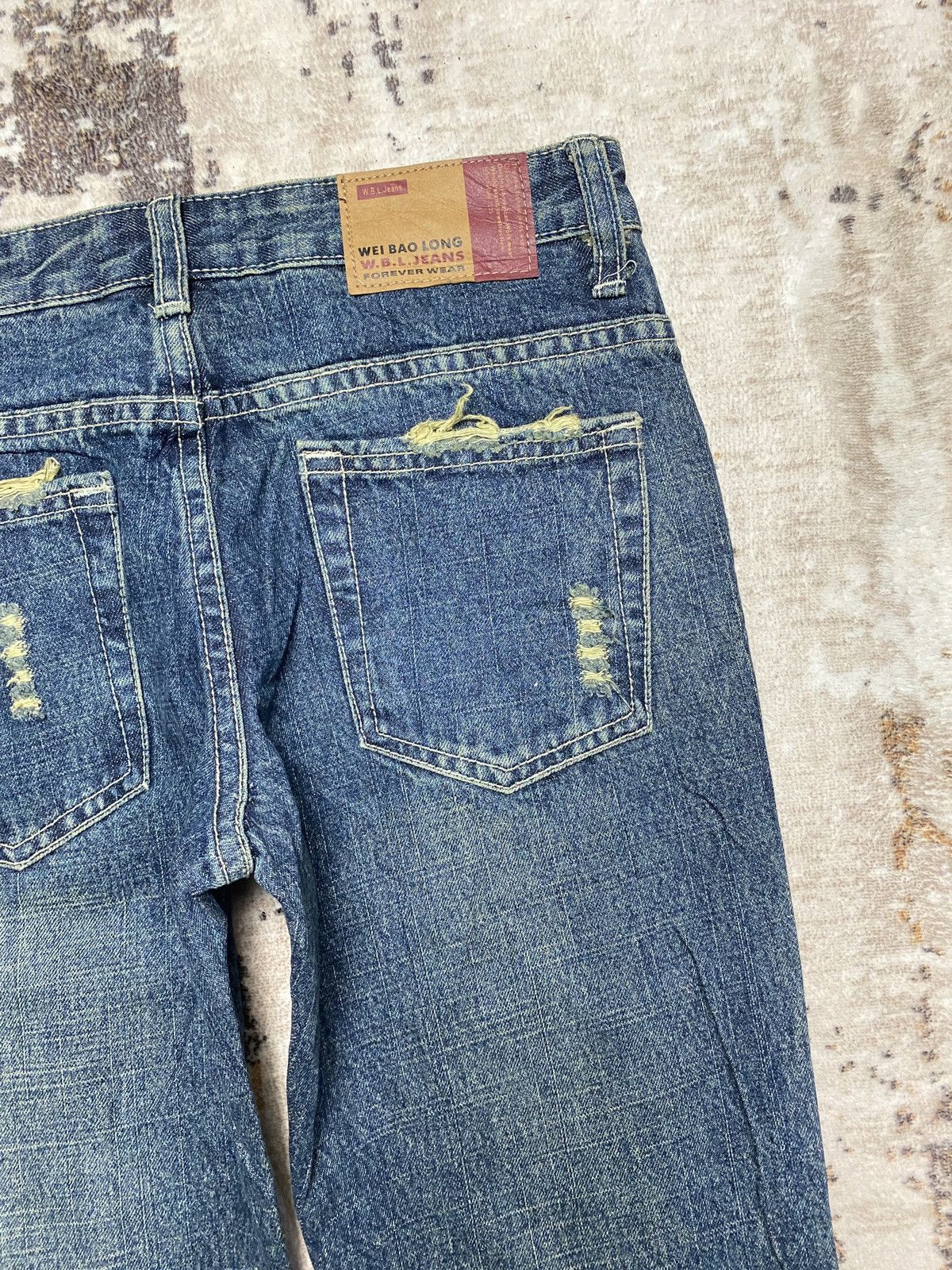 If Six Was Nine Distress Low BootCut Jeans Size 26" / US 2 / IT 38 - 10 Thumbnail