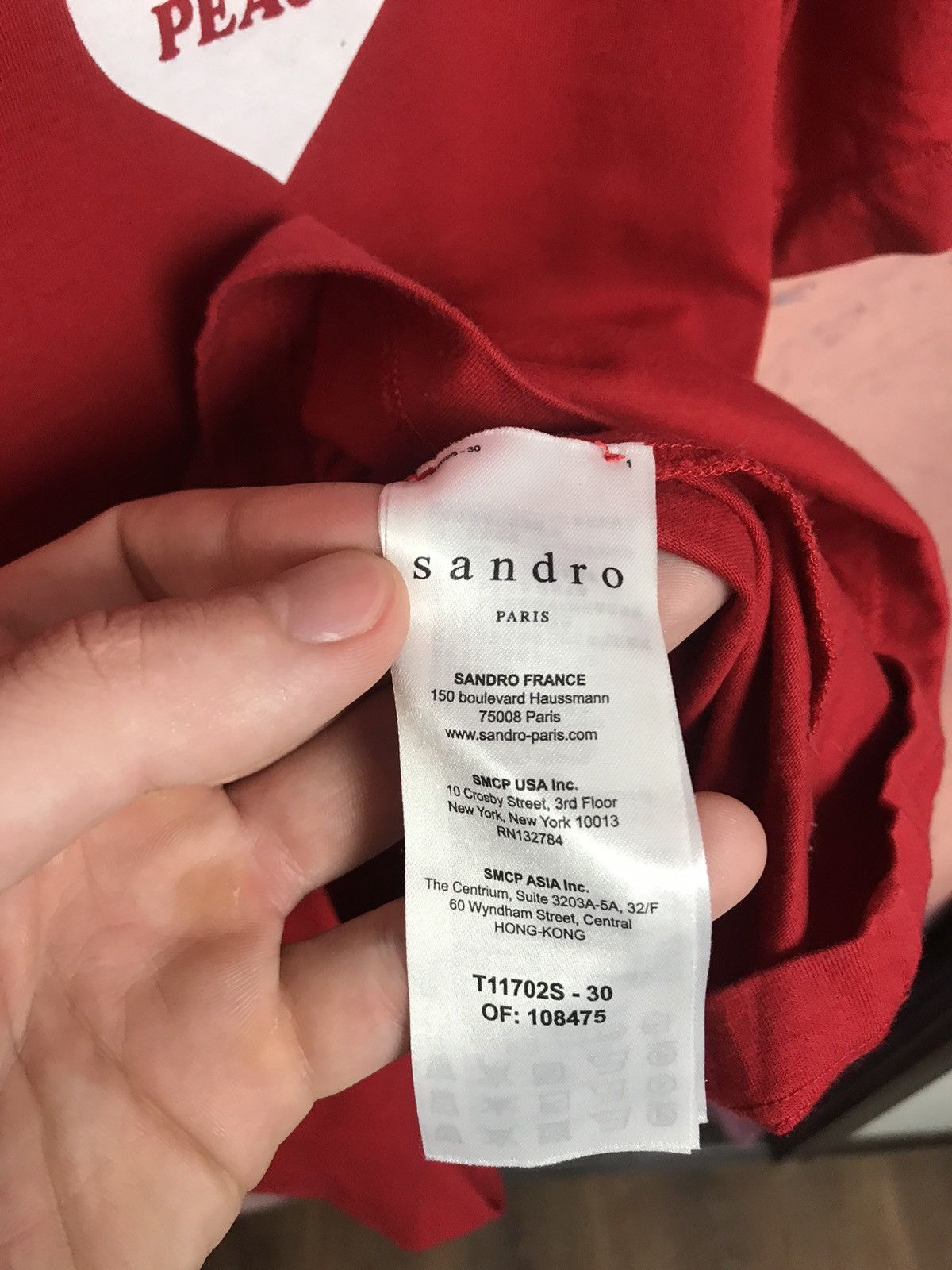 Sandro Sandro peace luxury streetwear tee Size US M / EU 48-50 / 2 - 5 Thumbnail