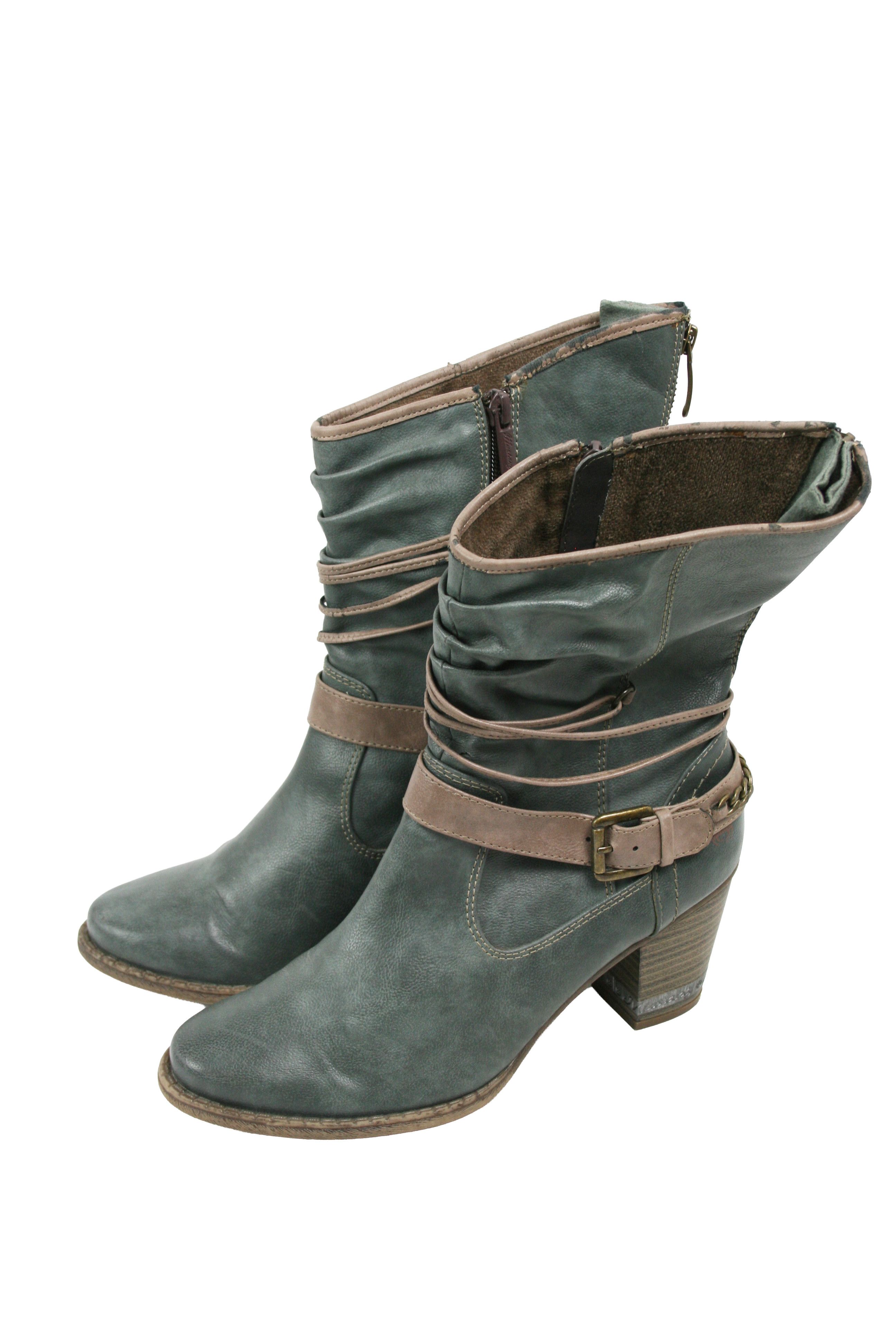 Mustang 00S Y2K Avant Garde Biker Laced Boots Vintage Size US 9 / IT 39 - 3 Thumbnail