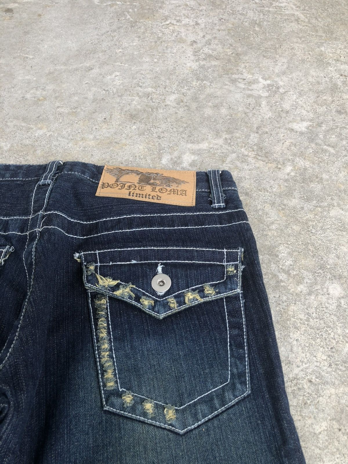 If Six Was Nine Japanese Limited Flared Jeans White Stitch Distressed Denim Size US 32 / EU 48 - 16 Thumbnail