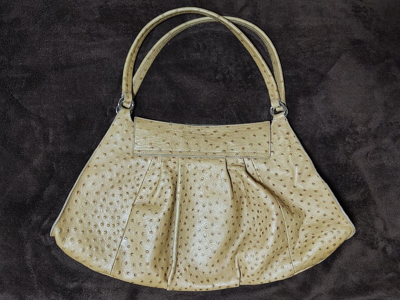 Furla Vintage Furla Ostrich Embossed Leather Shoulder Bag Size ONE SIZE - 3 Thumbnail