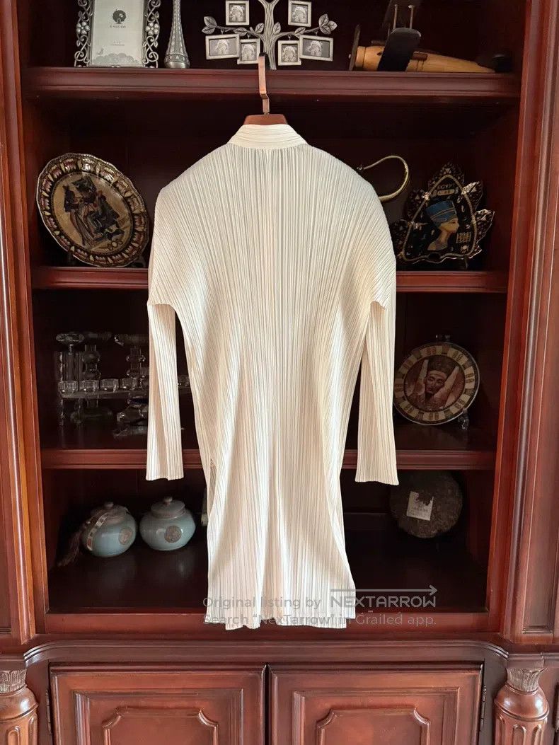 Issey Miyake Issey Miyake Off-White Stand Collar Buttoned Jacket Size L / US 10 / IT 46 - 6 Thumbnail