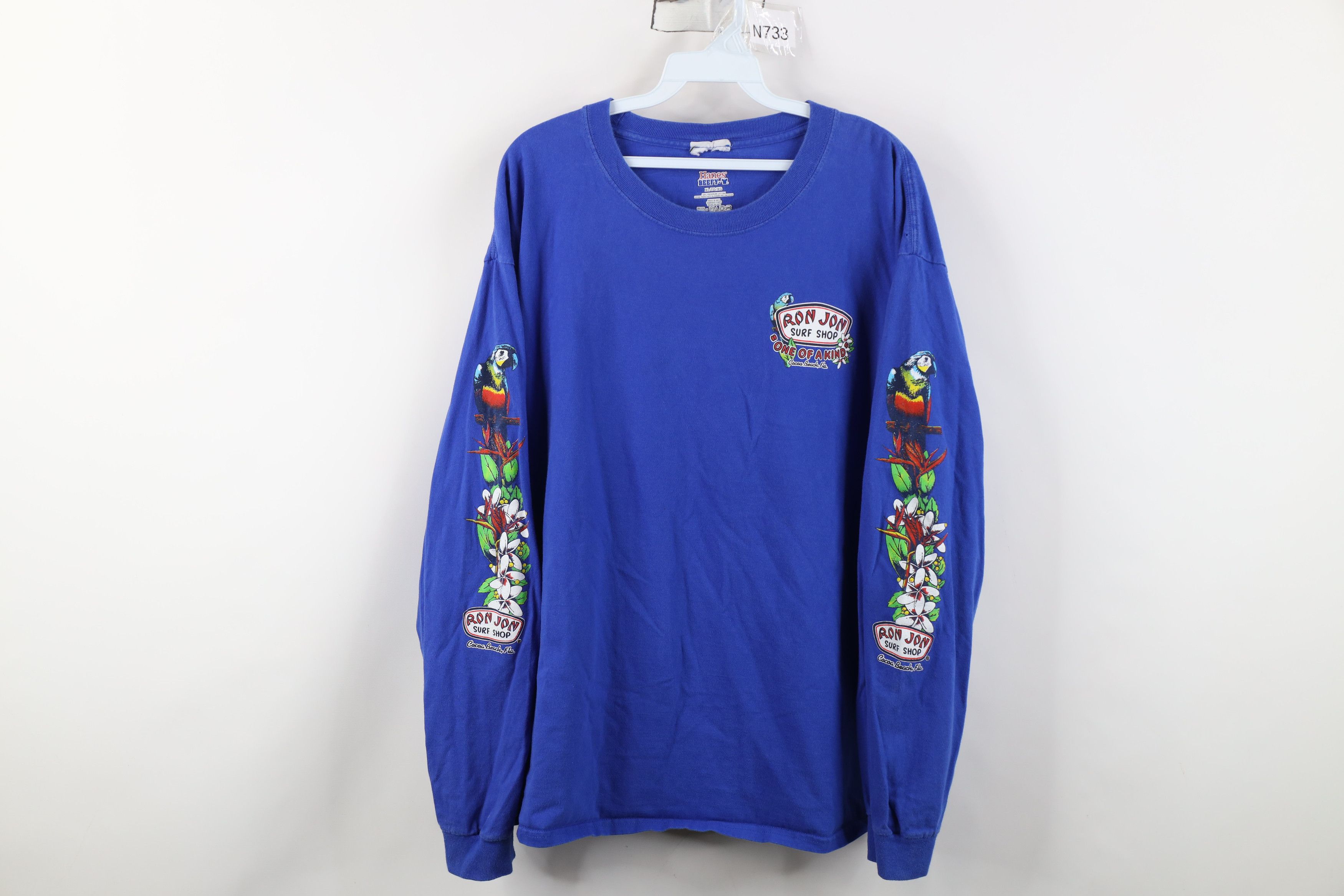 Hanes Vintage Y2K Ron Jon Surf Shop Surfing Long Sleeve T-Shirt Size US XL / EU 56 / 4 - 1 Thumbnail