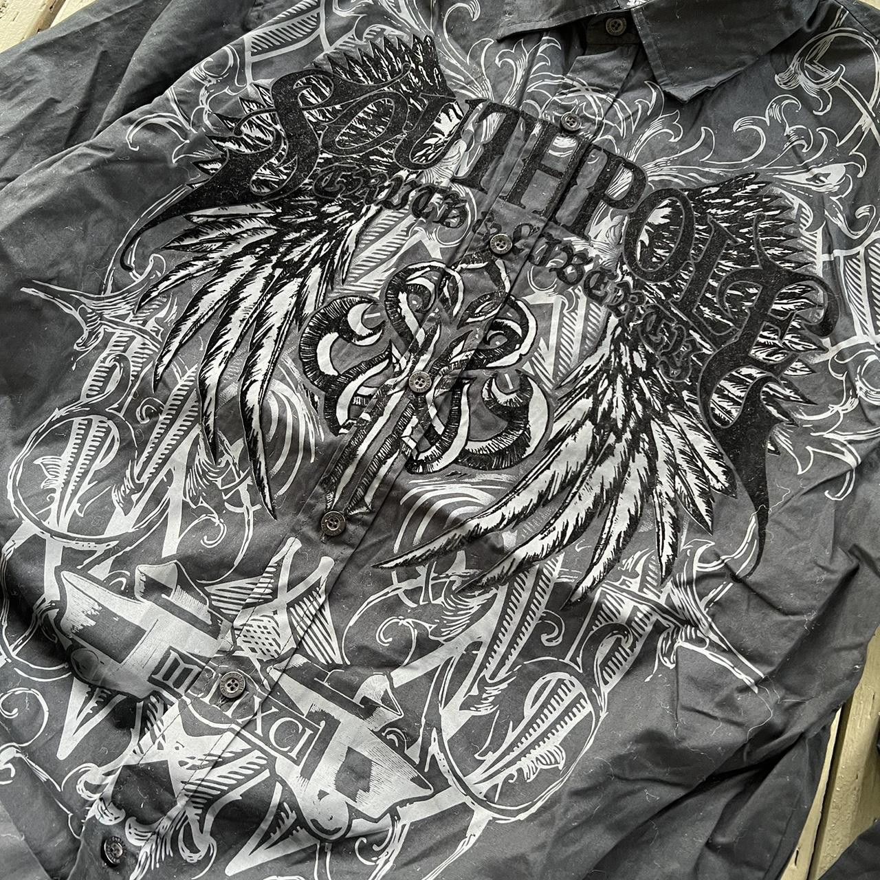 Southpole × Vintage Y2K South Pole Shirt Black Long Sleeve Button Up Grunge Size US XL / EU 56 / 4 - 6 Thumbnail