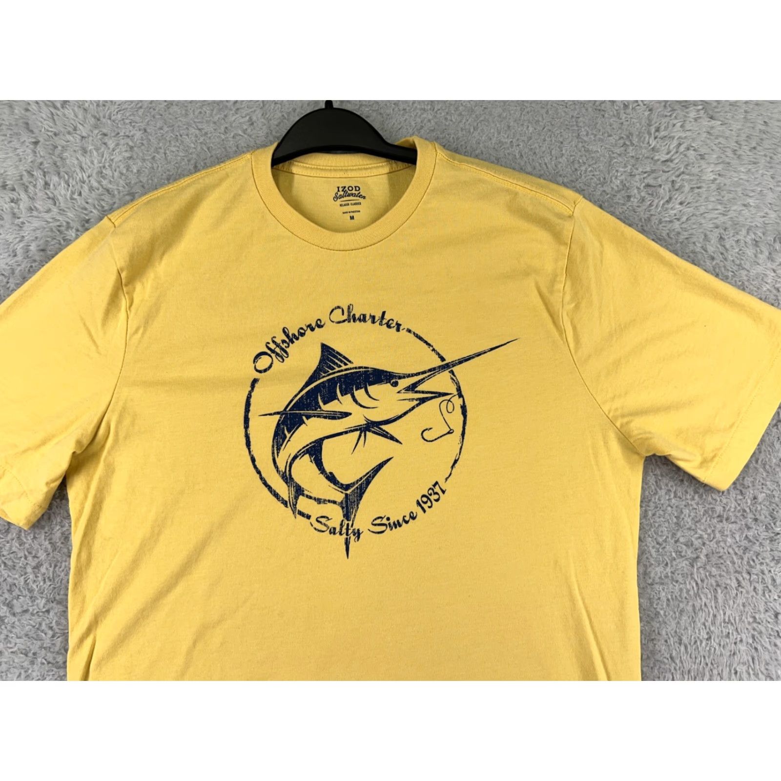 Izod IZOD Shirt Mens M Yellow Saltwater Offshore Charter Swordfish Angler Cotton Size US M / EU 48-50 / 2 - 5 Thumbnail