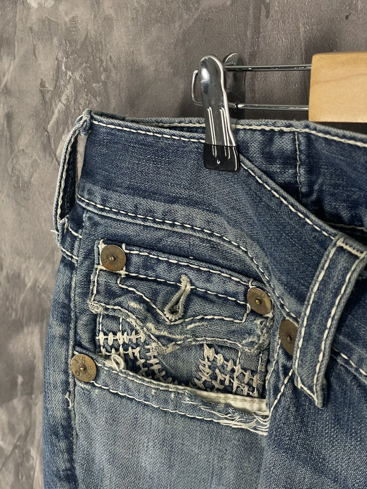 Japanese Brand × True Religion 💥Y2K Vintage True Religion White Stitch Rare Straight Jeans Size US 36 / EU 52 - 12 Thumbnail
