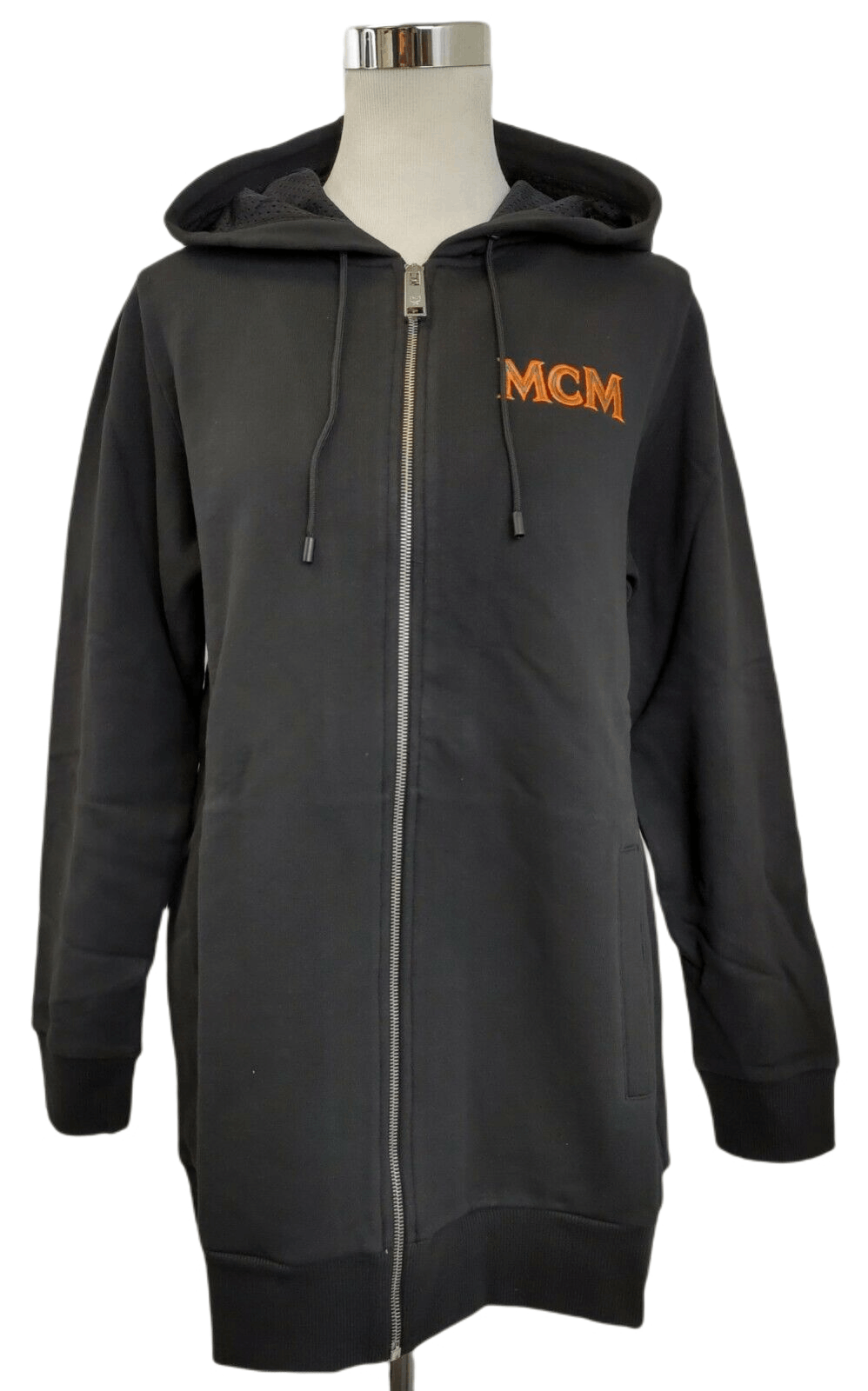 MCM Women's Black Cotton Embroidered Fringe Logo Zip Up Jacket Size XS / US 0-2 / IT 36-38 - 1 Thumbnail
